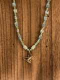 Amazonite & Crystal Butterfly Necklace - 19" Handcrafted Jewelry