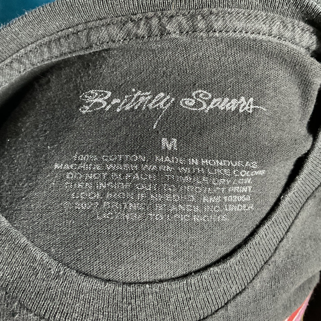 Britney Spears Graphic T-Shirt Black Pink Block Photo Logo Med