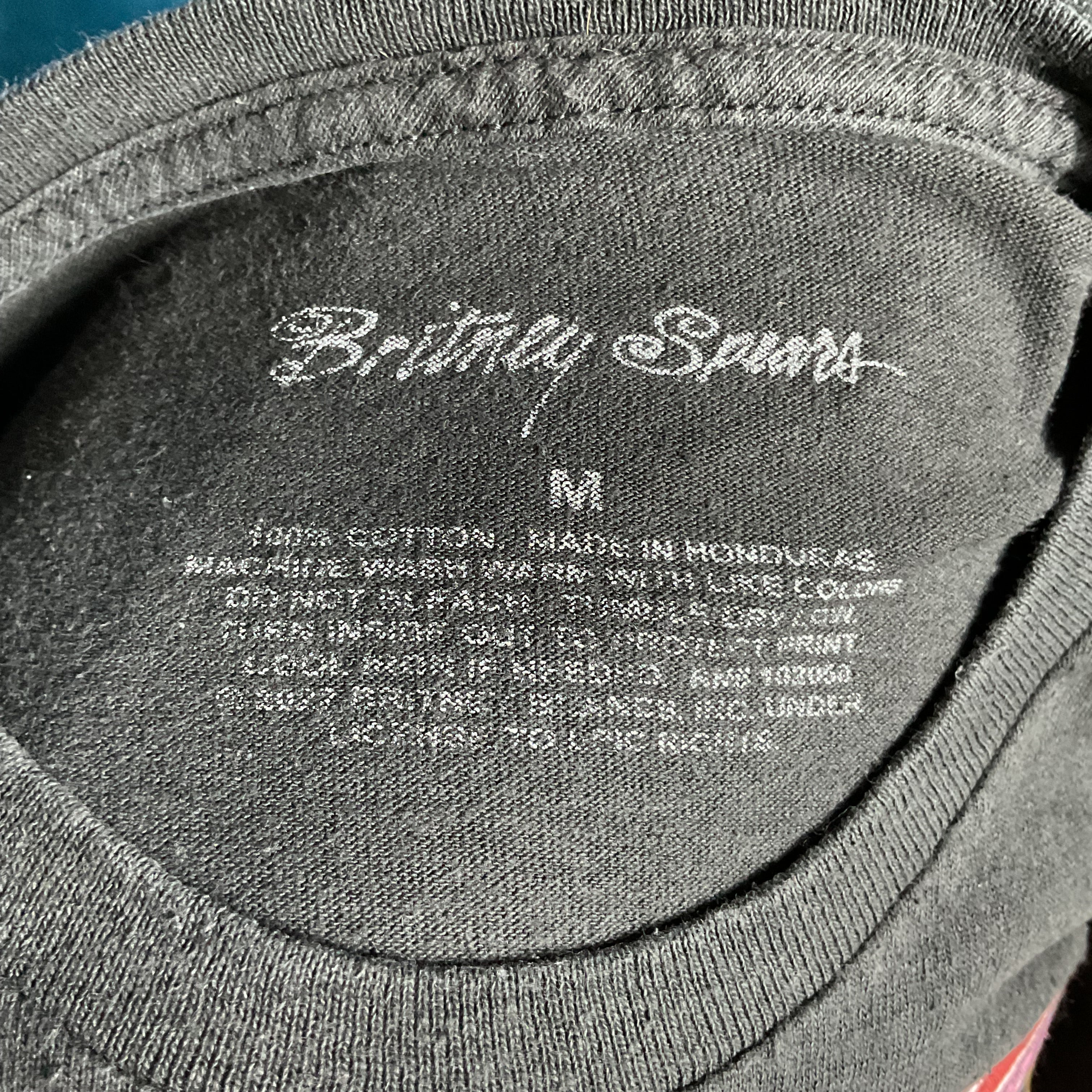 Britney Spears Graphic T-Shirt Black Pink Block Photo Logo Med