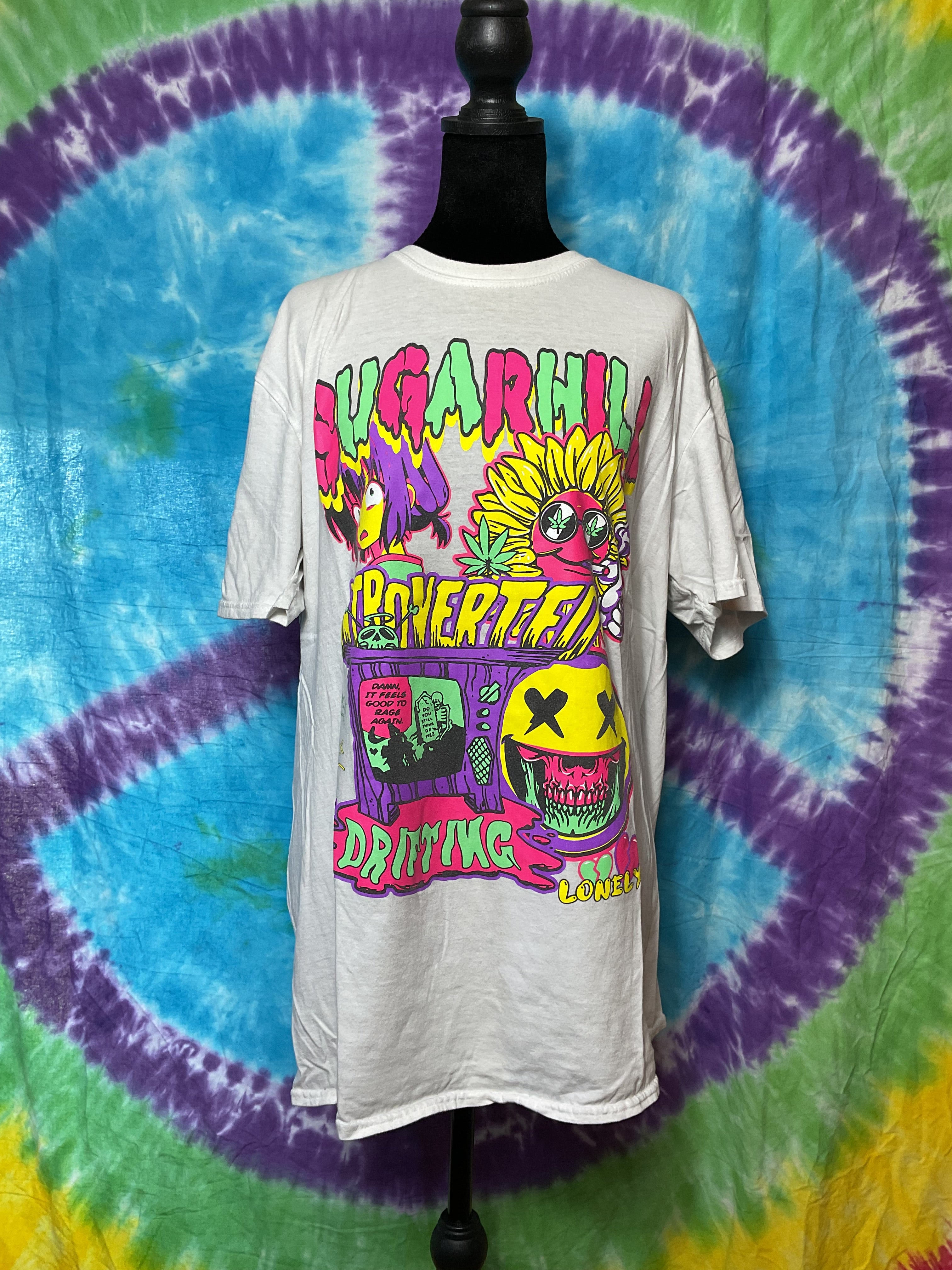 Sugarhill LA Introverted Drifting Lonely Skull Graphic Tee XL