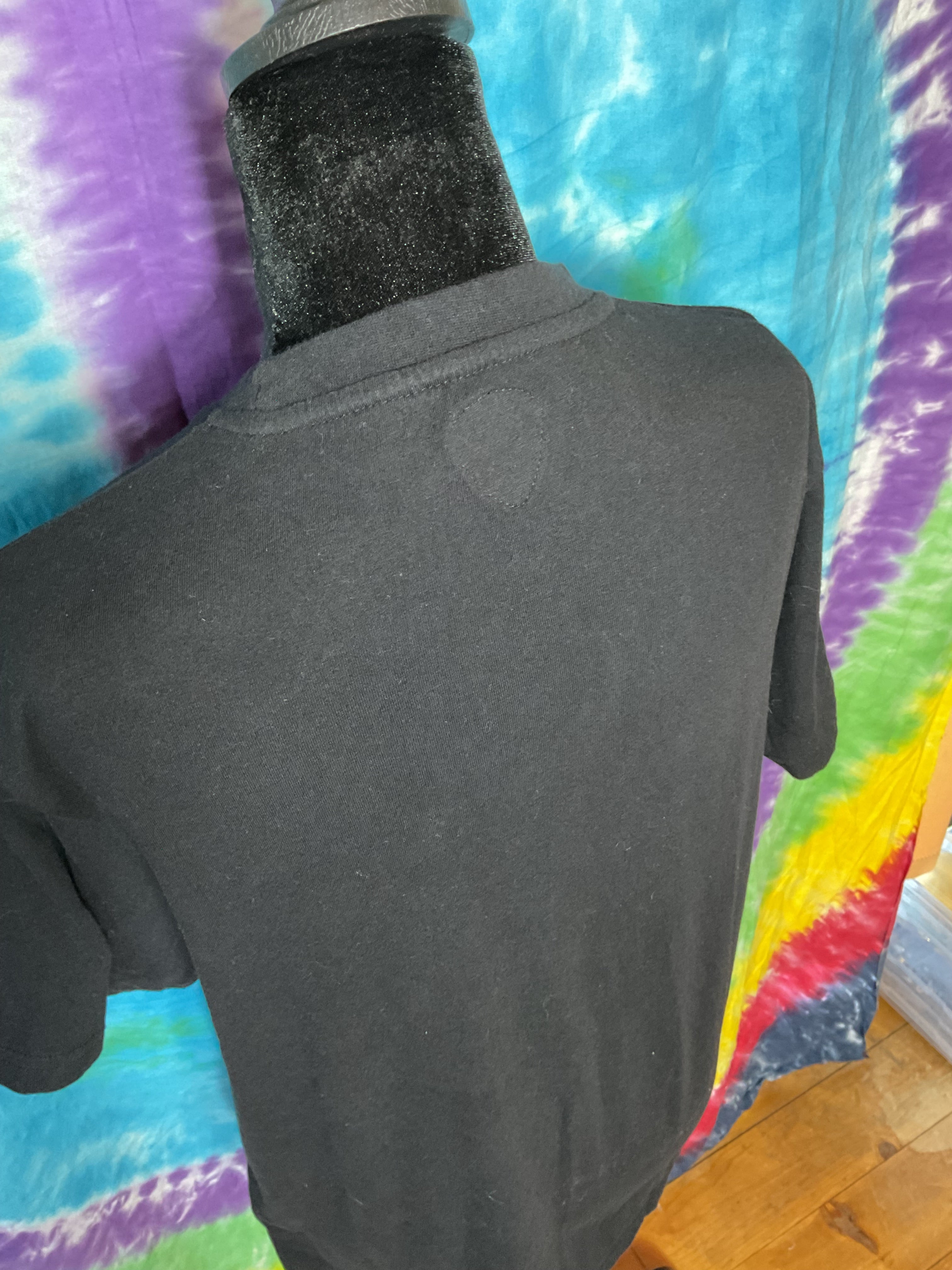 Vintage Fender T-Shirt Large Black Embroidered Pinup Bomb