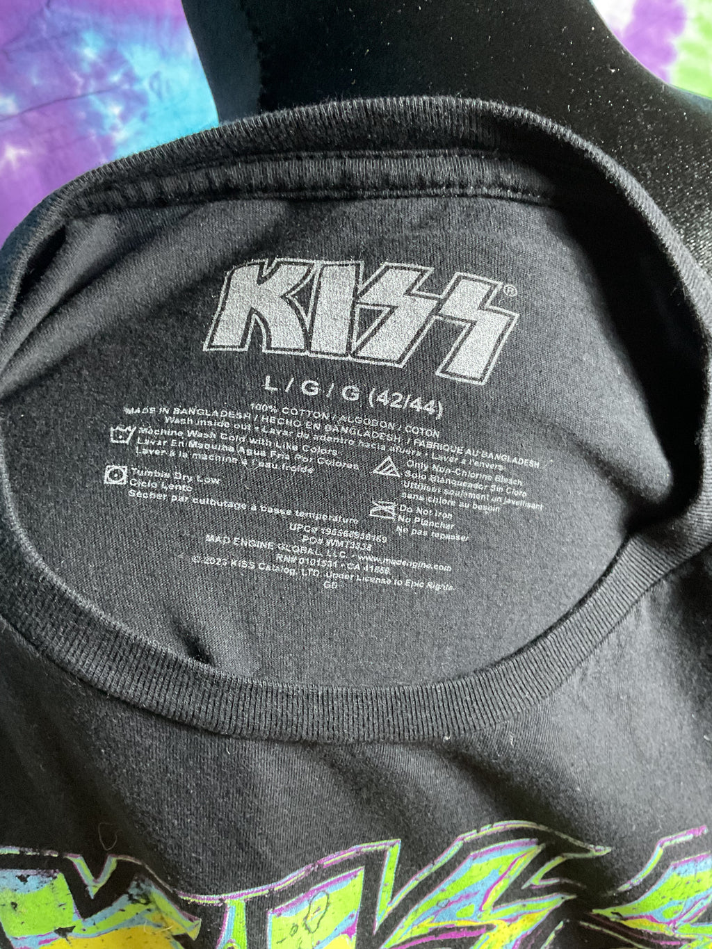 KISS Destroyer Neon Graphic Band T-Shirt Mad Engine Large