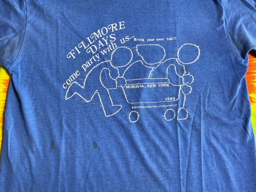 1989 Fillmore Days Moravia NY Single Stitch Blue Thin 80s