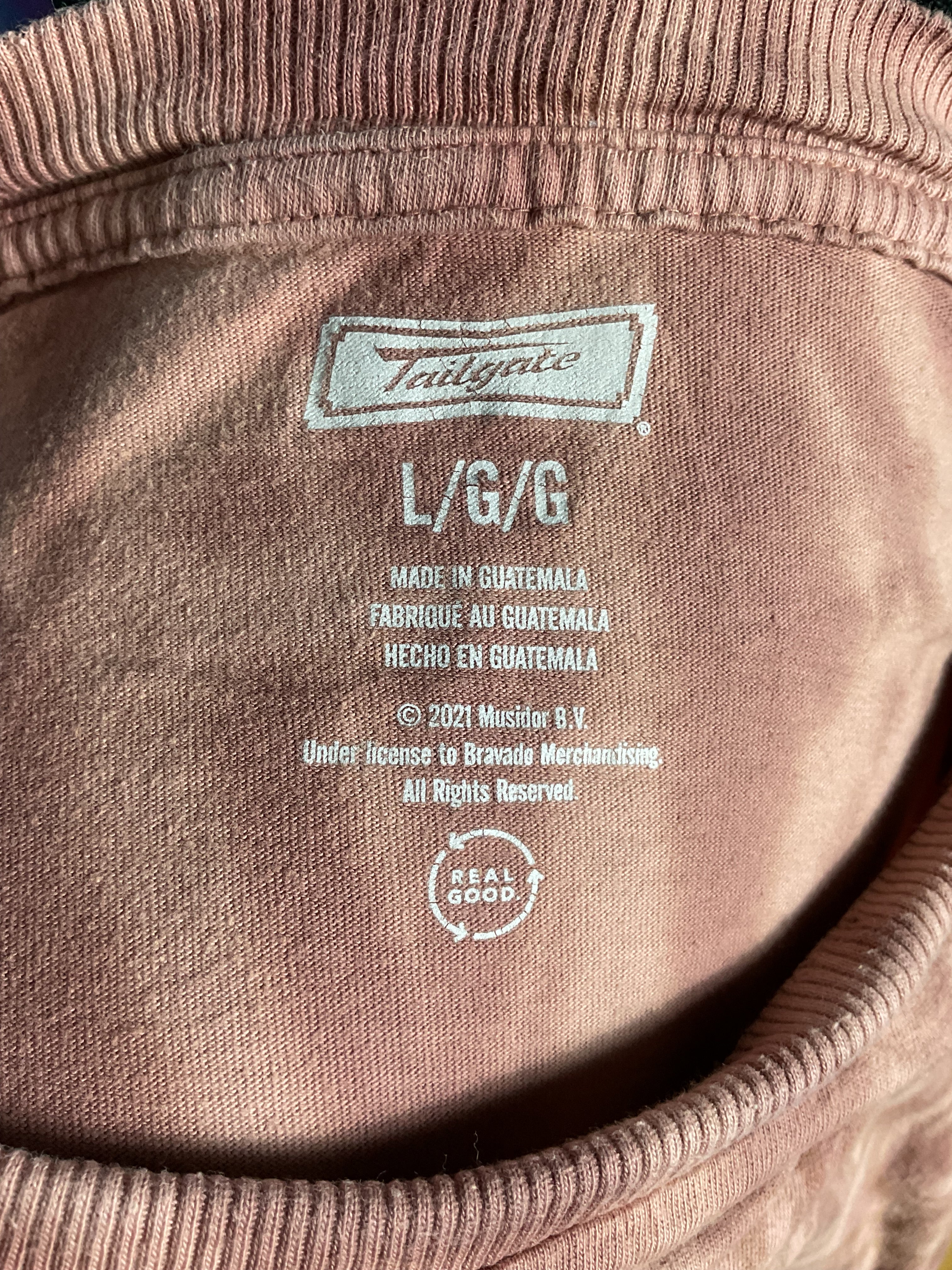 Rolling Stones Tailgate Mauve Tie Dye Graphic Band Tee L