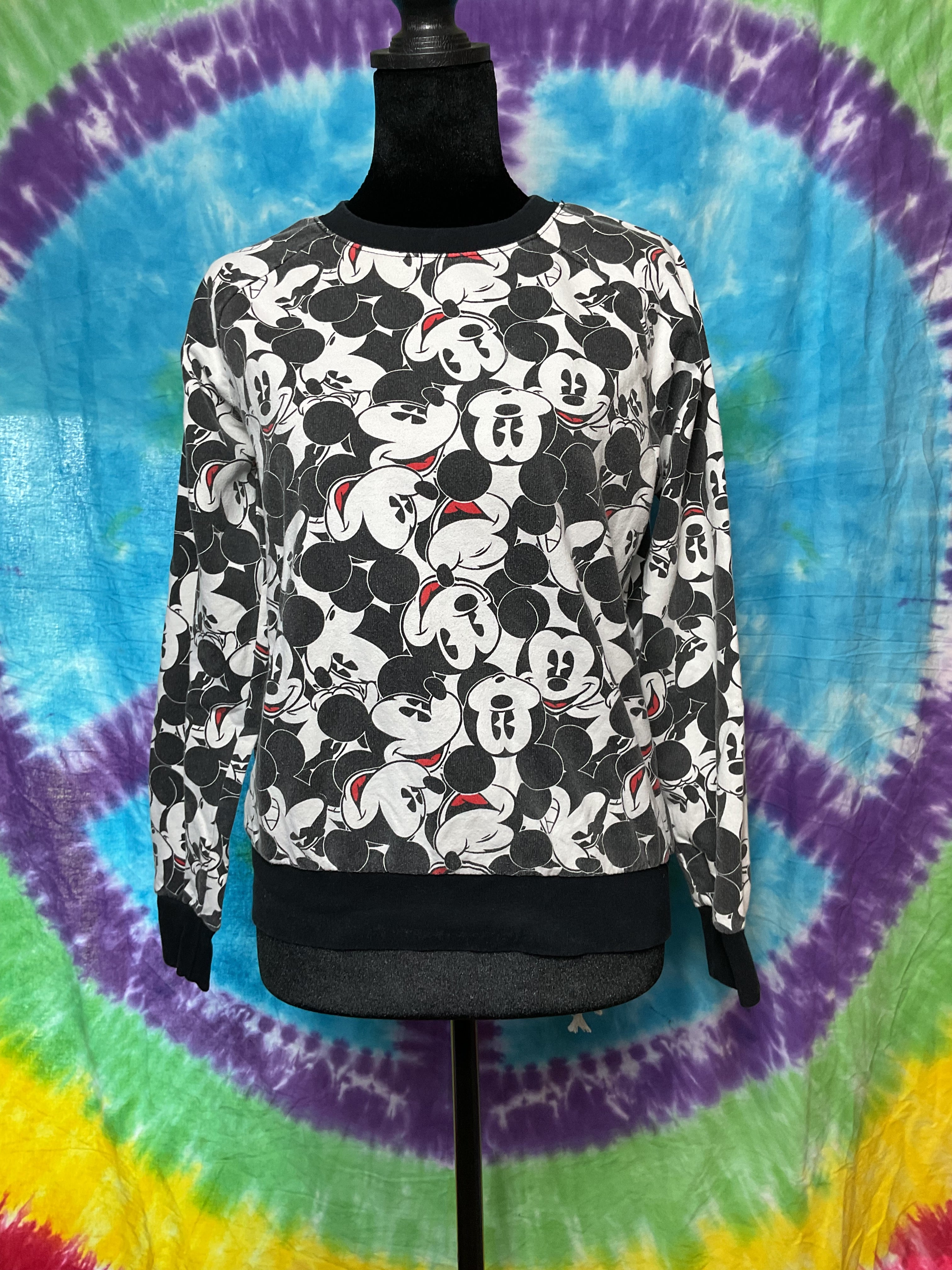 Disney Mickey Mouse All Over Print Crewneck Sweatshirt S (3/5)