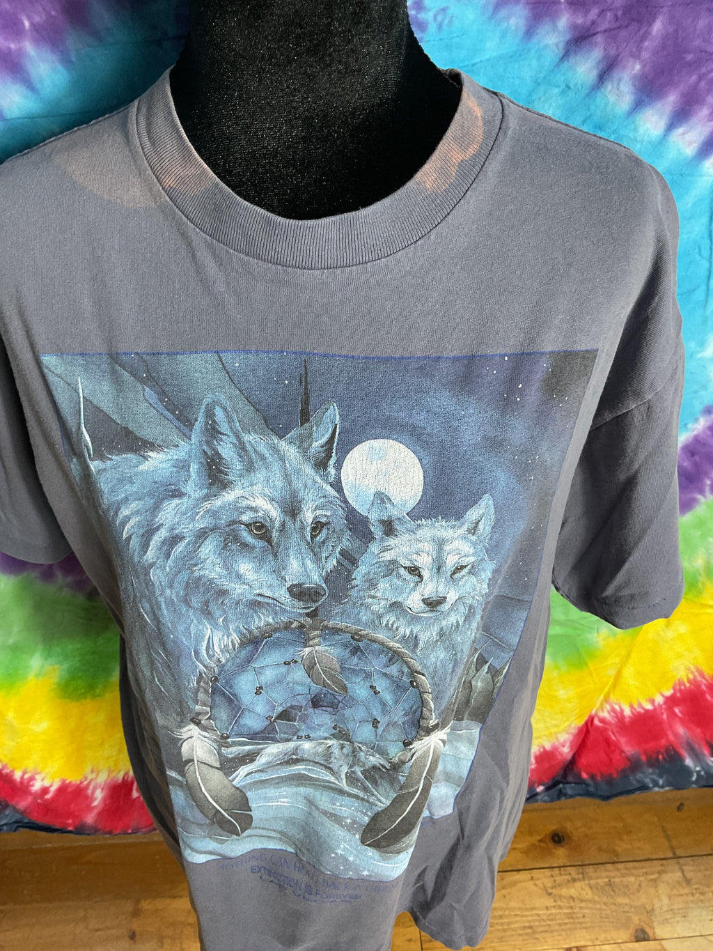 Vintage Anvil Single Stitch Wolf Dreamcatcher Tee Las Vegas L