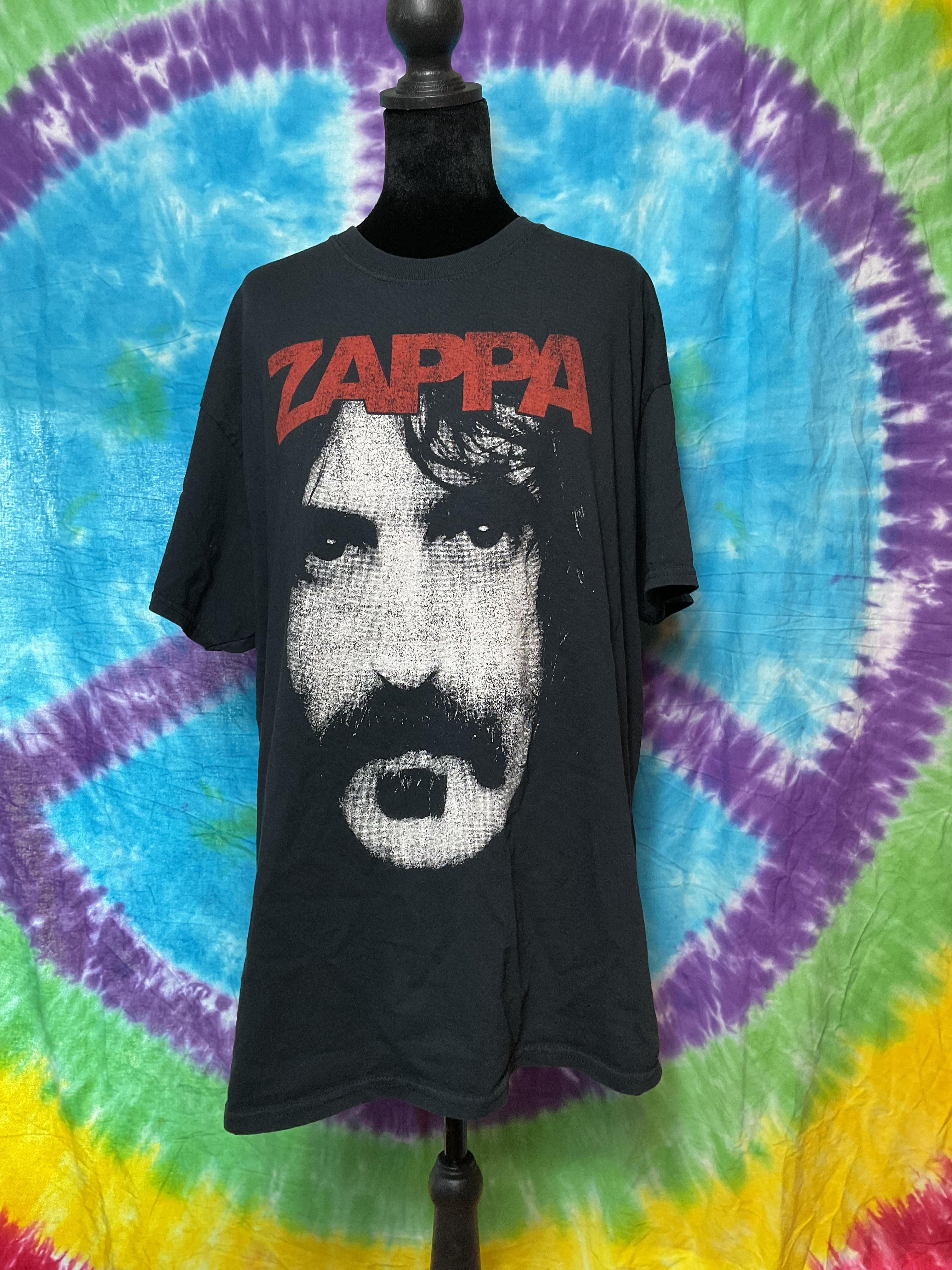 Frank Zappa Iconic Portrait Graphic T-Shirt Black Mens XL
