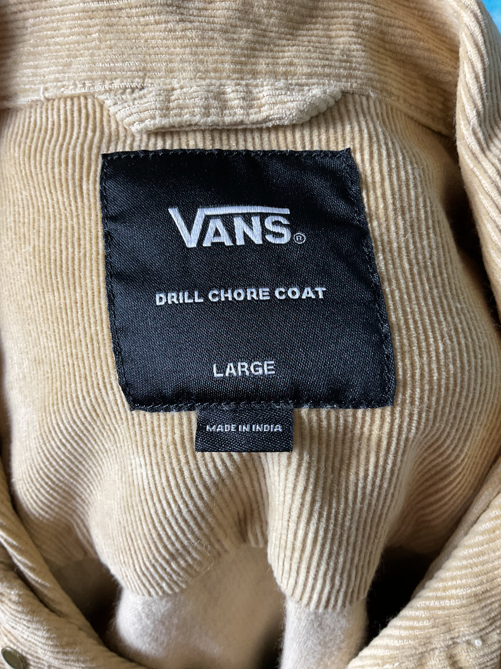 Vans Drill Chore Coat Tan Beige Corduroy Jacket Mens Large