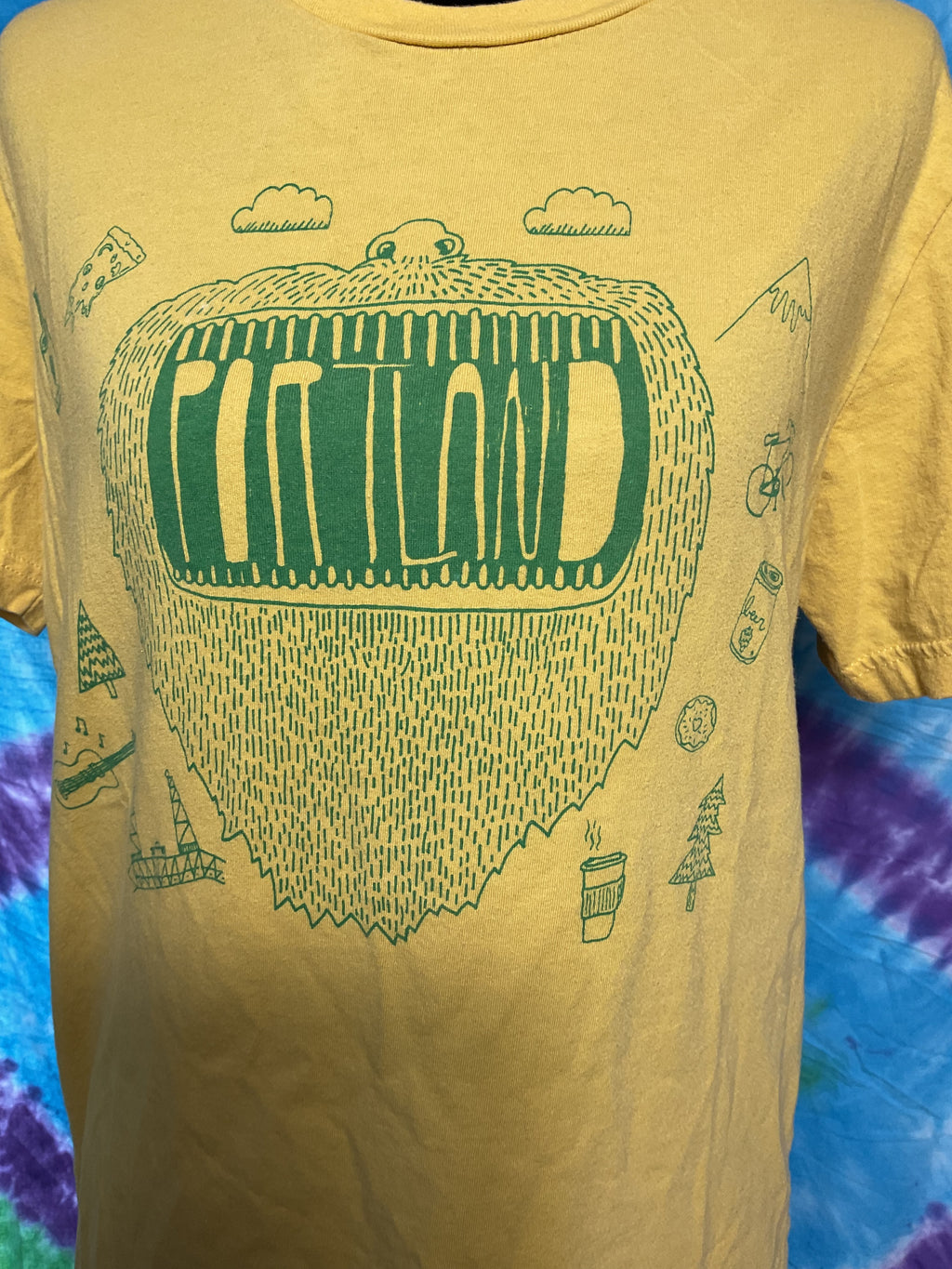 Portland Big Mouth Tee Ginger Yellow Ringspun Cotton Sz M