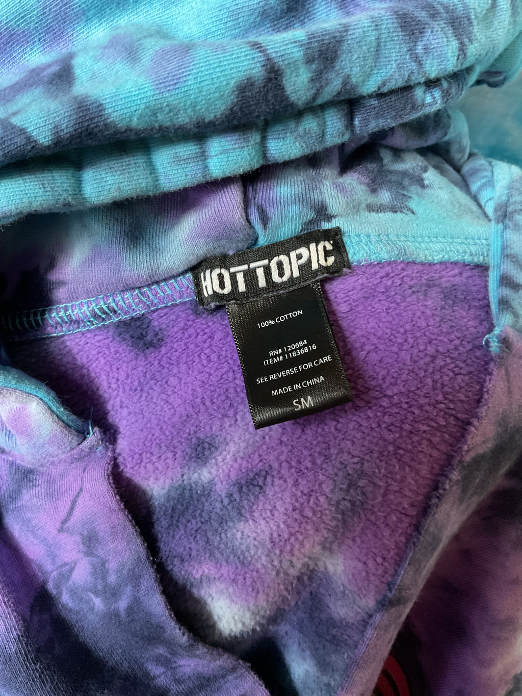 Custom Cut Hot Topic Patrick Star Tie Dye Hoodie DOPE Small
