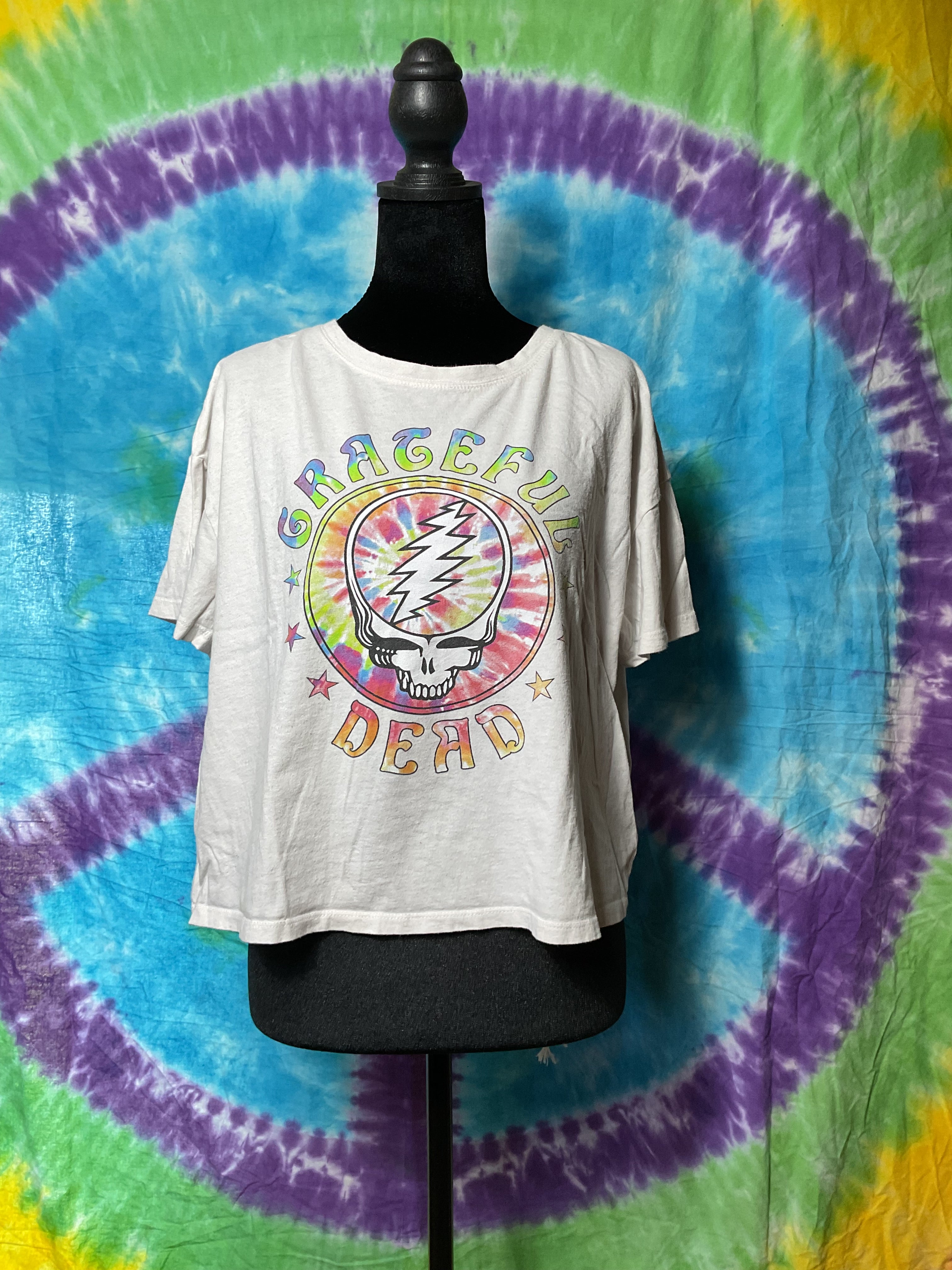 Old Navy Grateful Dead Steal Your Face Tie Dye Graphic Crop Top L