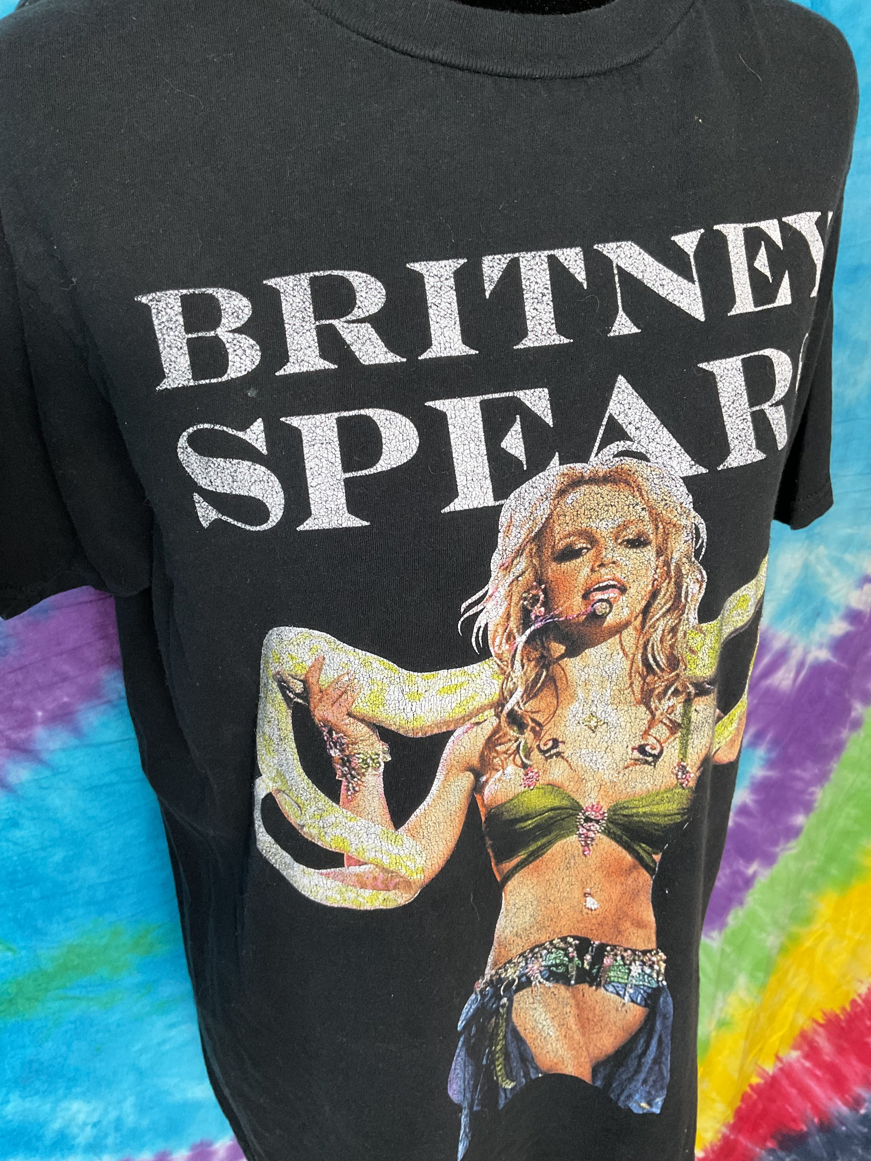 Britney Spears 2001 VMA Slave 4 U Snake Graphic T-Shirt Medium