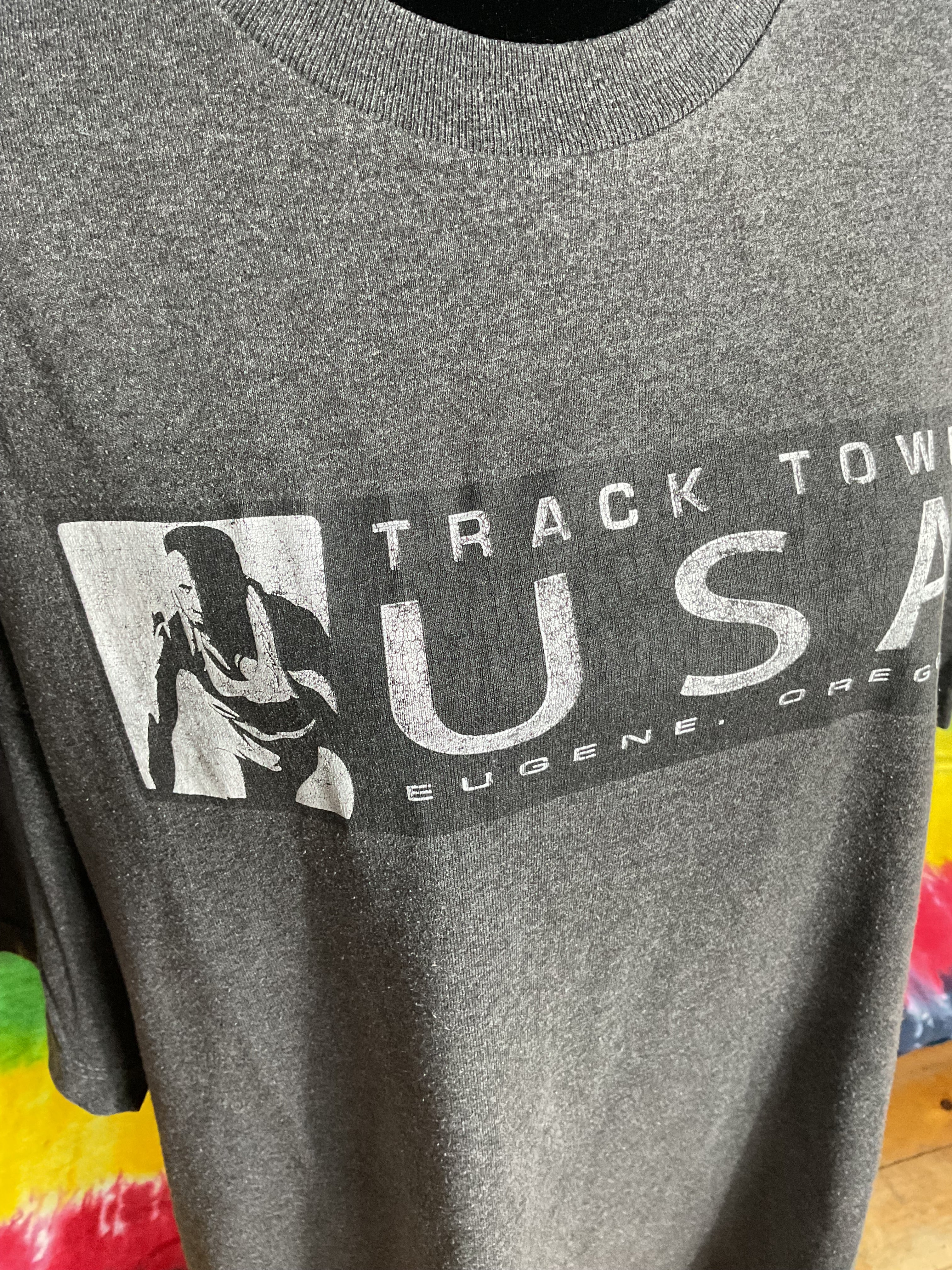 Vtg Track Town USA Eugene Oregon Steve Prefontaine Shirt XL AAA