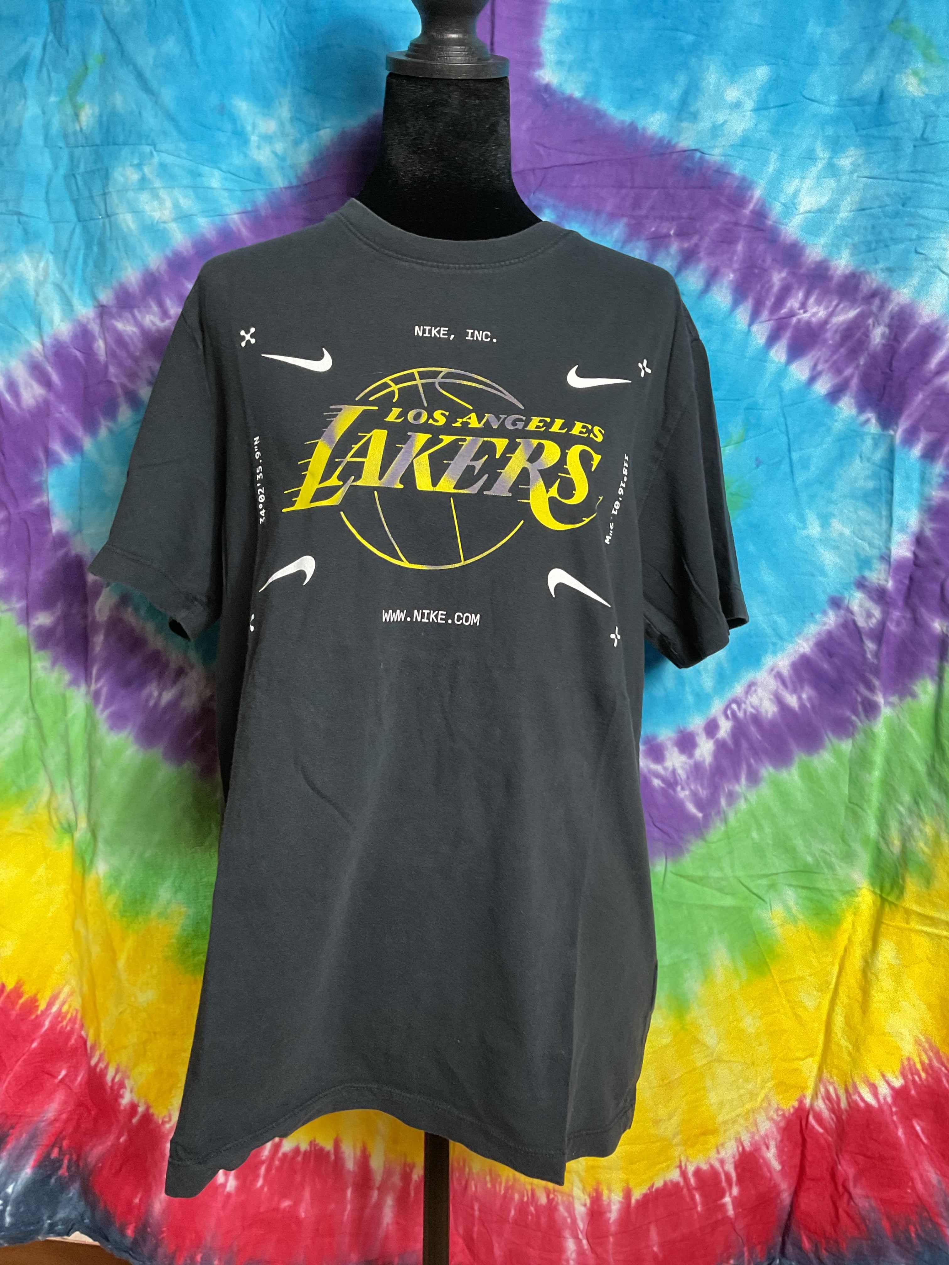Nike Los Angeles Lakers Coordinate T-Shirt Black Graphic Tee M