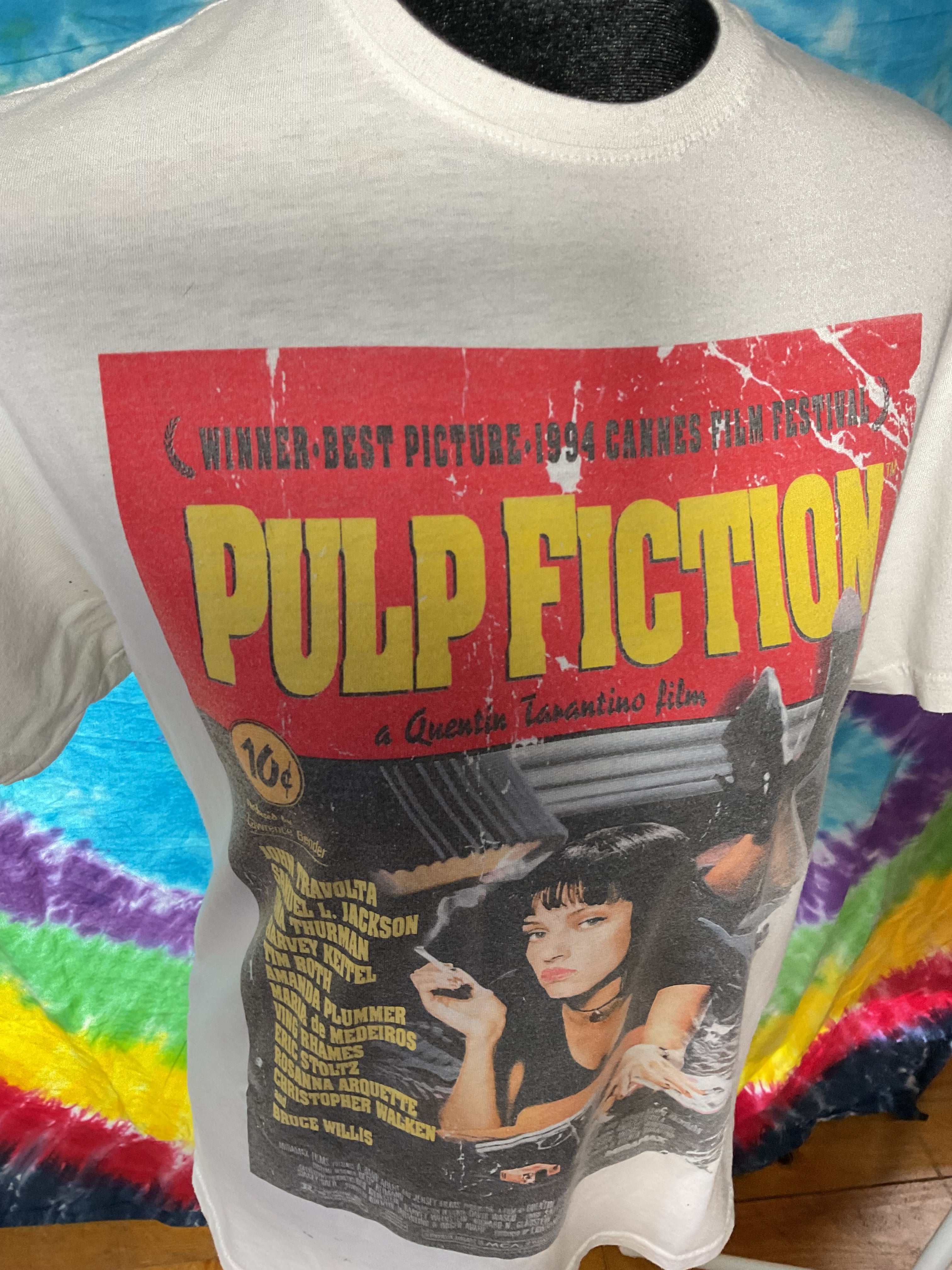 Pulp Fiction T-Shirt Large Mia Wallace Miramax Licensed Movie Tee
