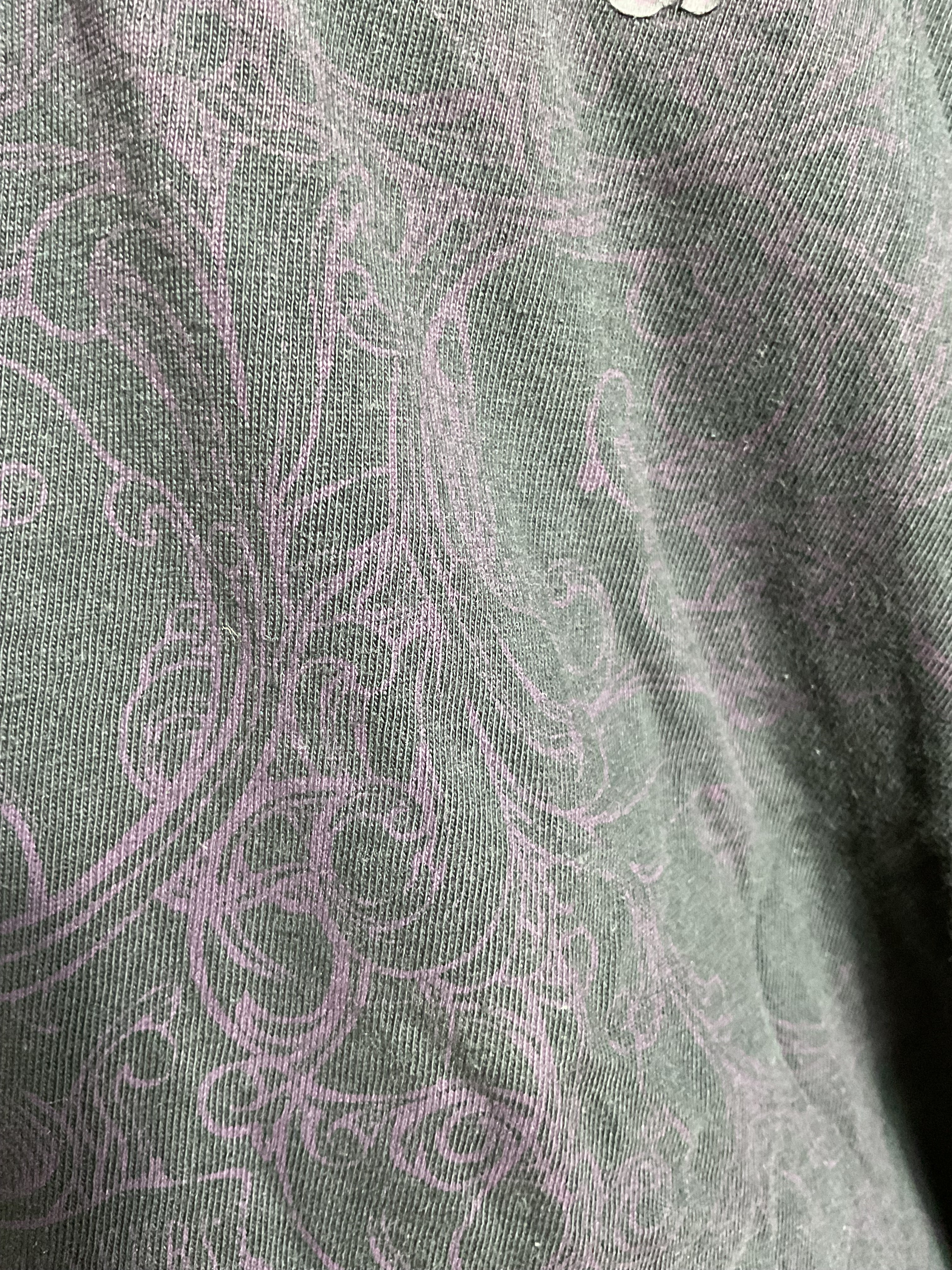 Vtg Ecko Unltd Y2K Crest Paisley AOP Tee Shirt XL Black