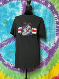 Vintage Fender T-Shirt Large Black Embroidered Pinup Bomb