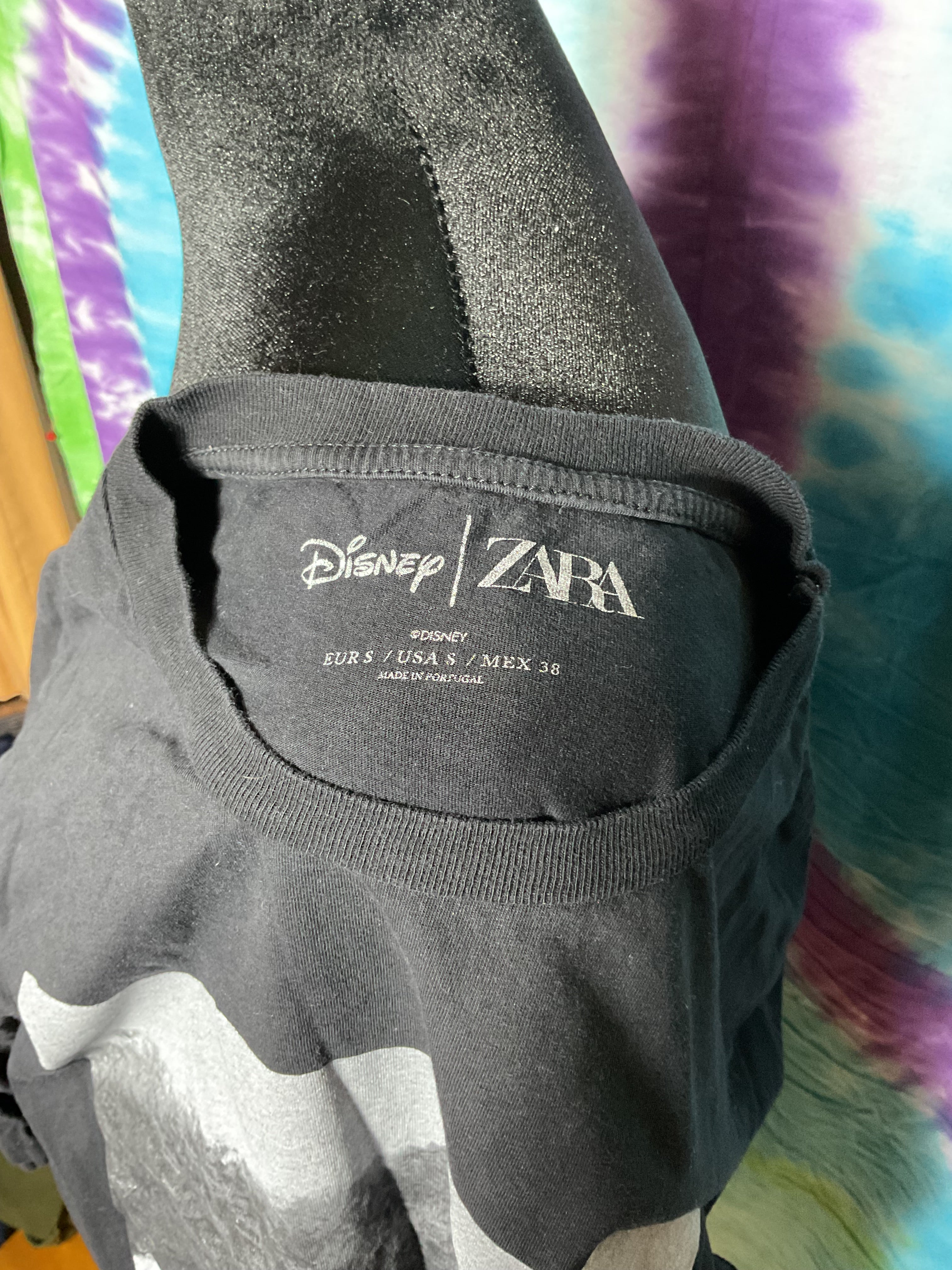 Zara x Disney Mickey Mouse Park Bench Graphic Tee Black Small
