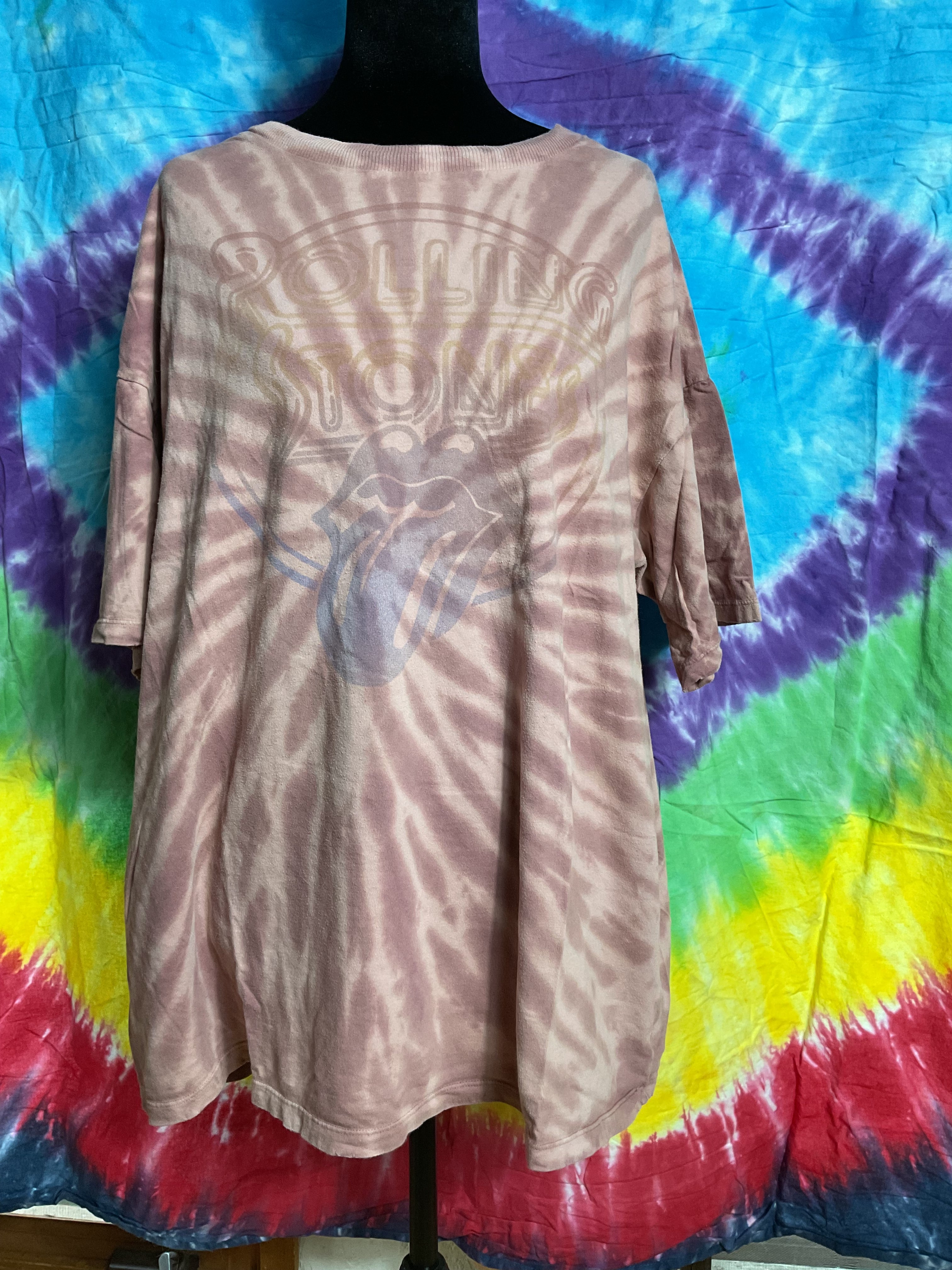 Rolling Stones Tailgate Mauve Tie Dye Graphic Band Tee L