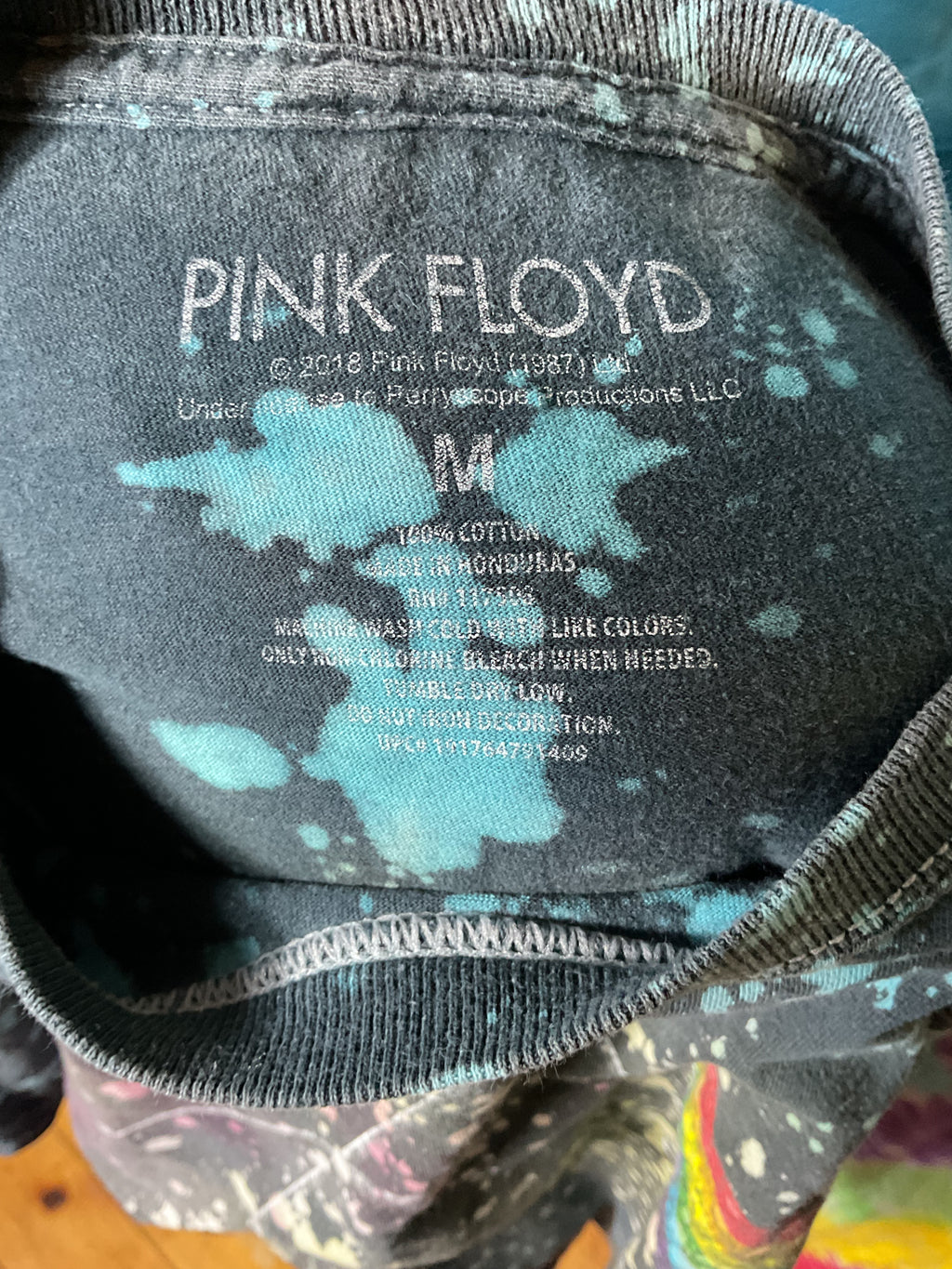 Vintage Pink Floyd Dark Side Of The Moon Bleach Splatter Tee M