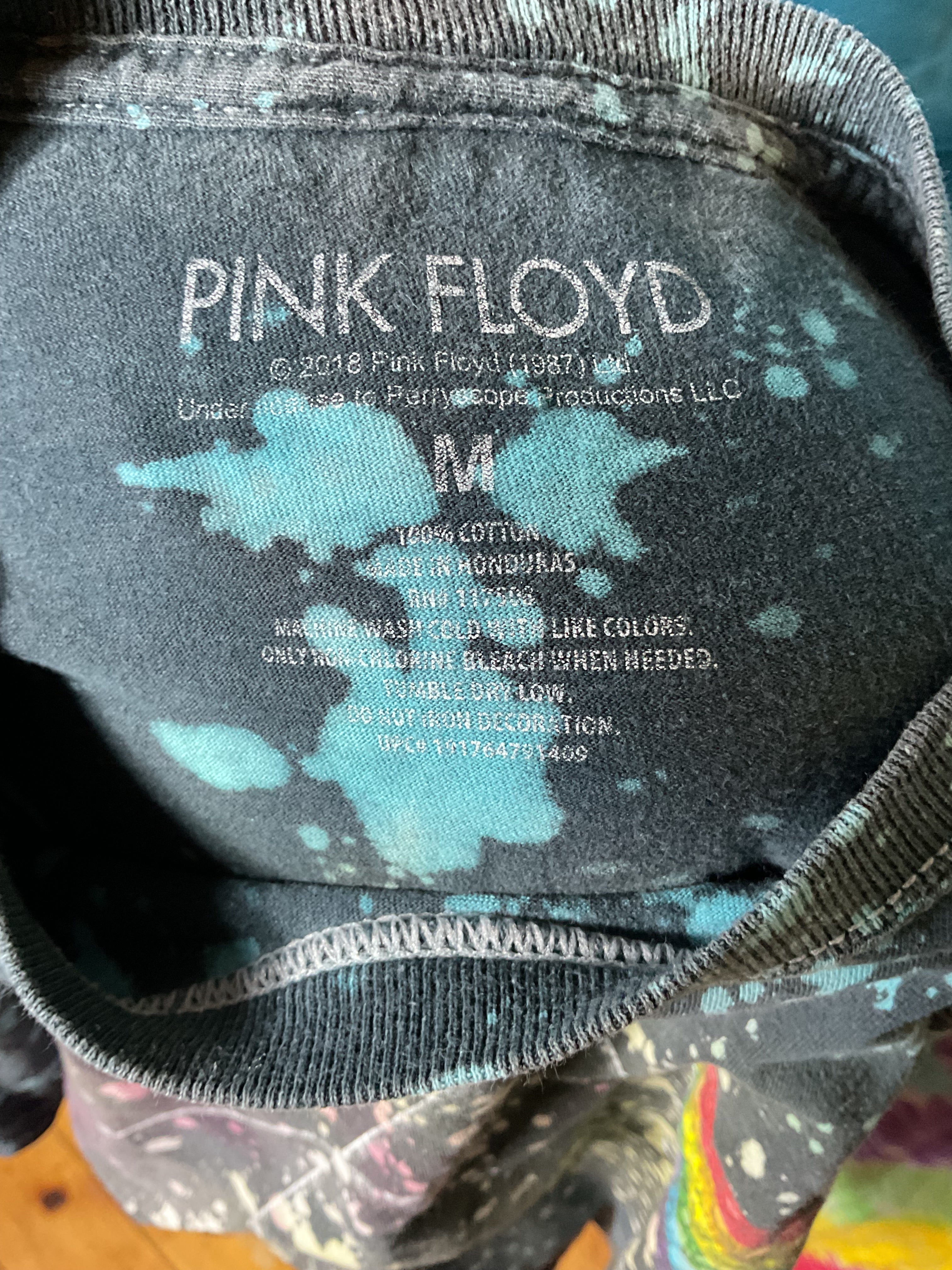 Vintage Pink Floyd Dark Side Of The Moon Bleach Splatter Tee M