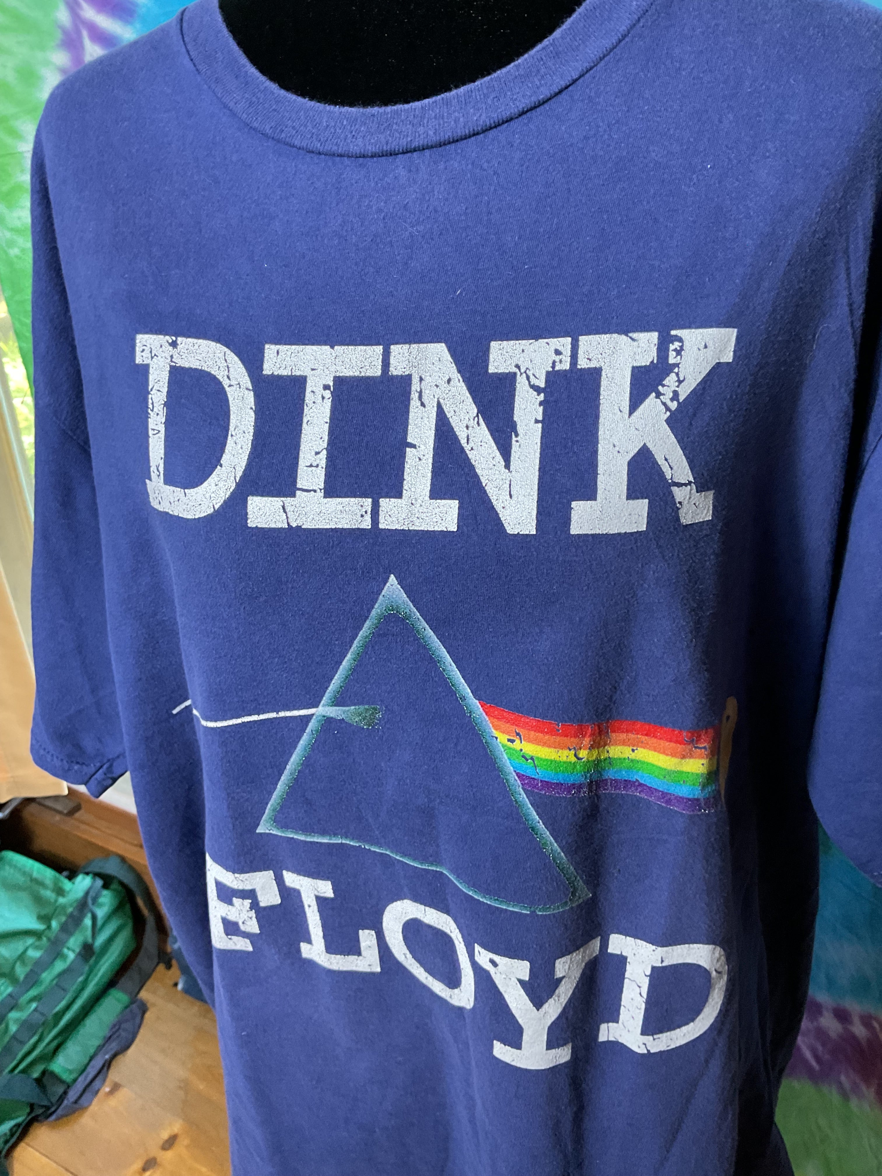 Dink Floyd Pickleball Parody Graphic T-Shirt - Blue - Size XL