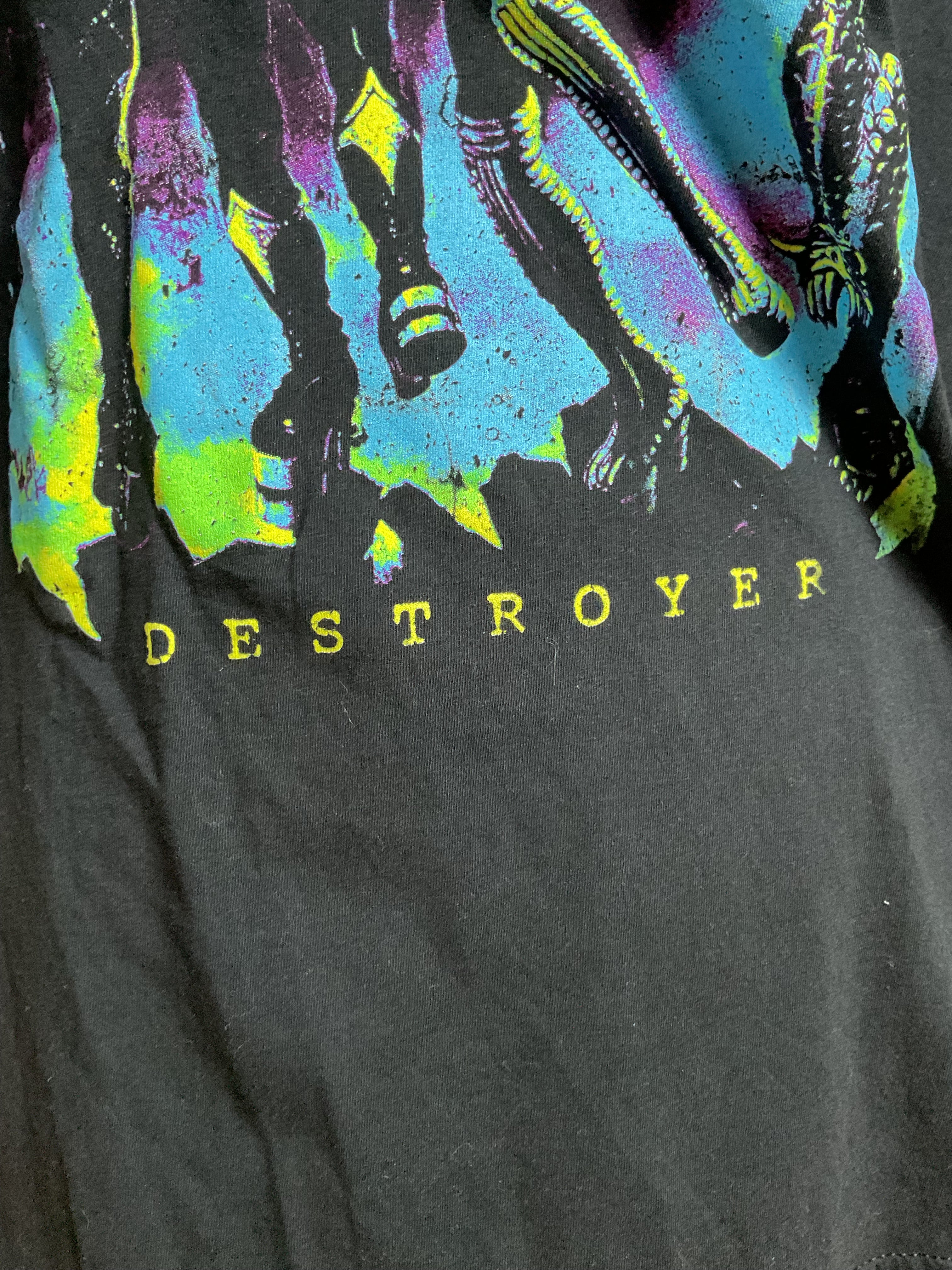 KISS Destroyer Neon Graphic Band T-Shirt Mad Engine Large