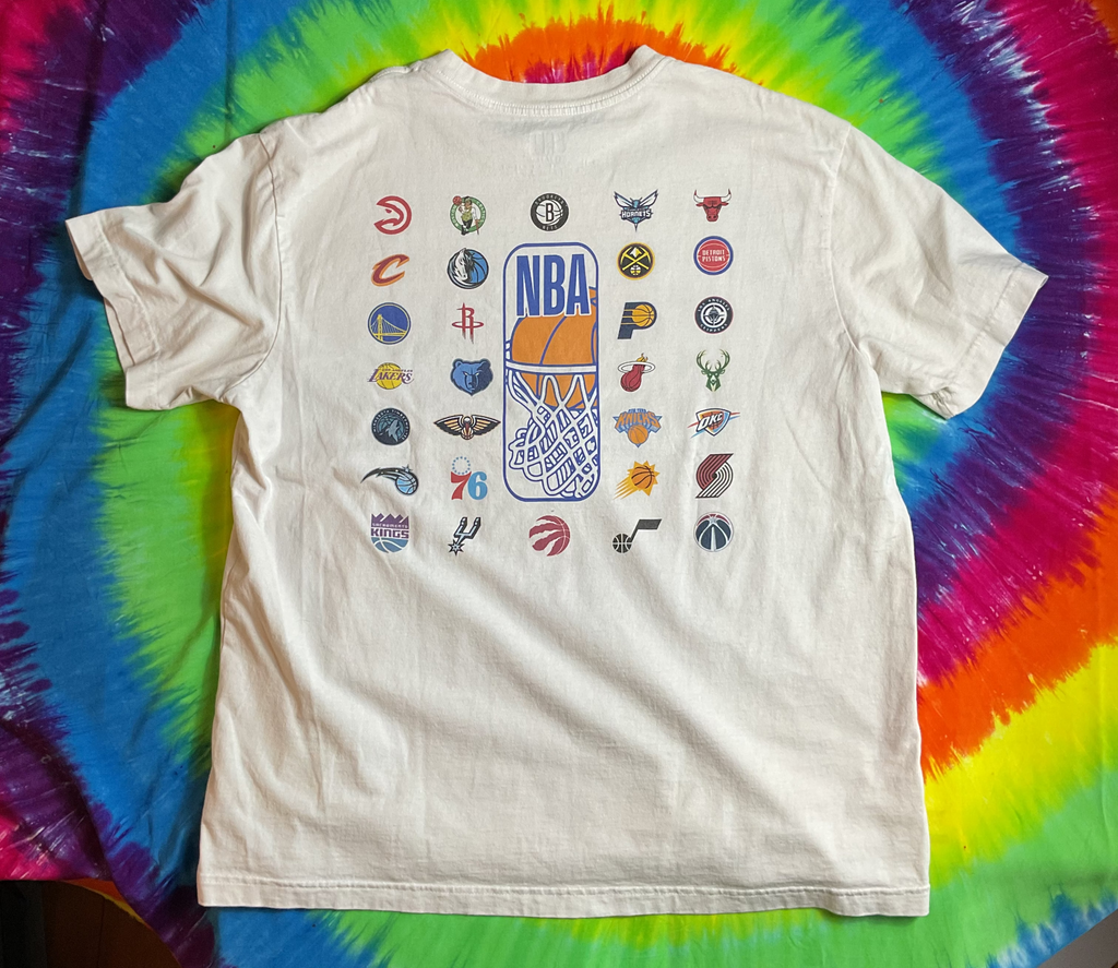 NBA All Team Logo Graphic T-Shirt White Mad Engine Large