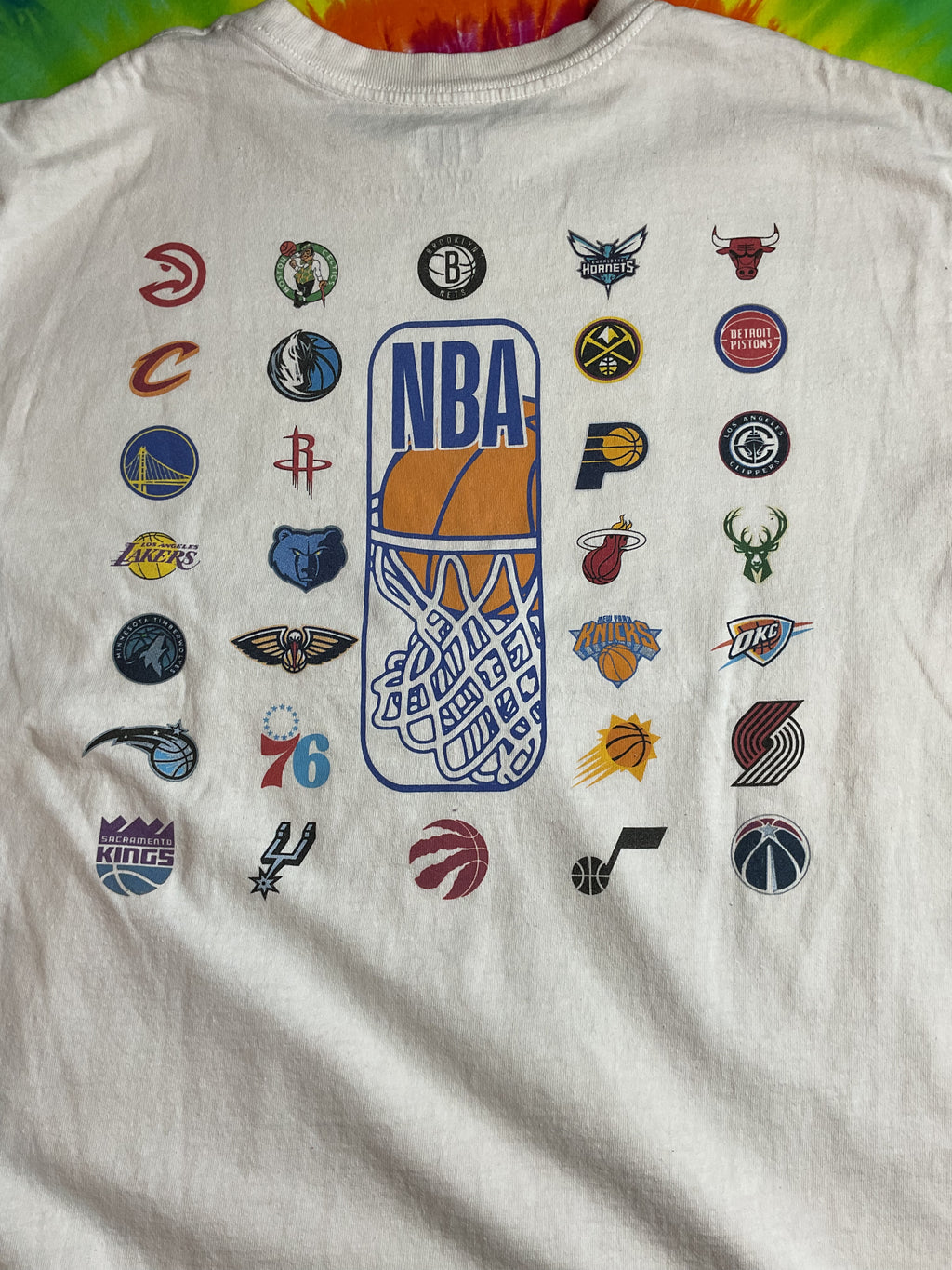 NBA All Team Logo Graphic T-Shirt White Mad Engine Large