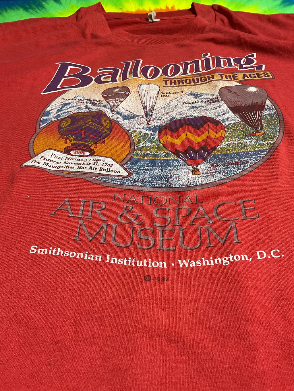 Vintage 1987 Smithsonian Air & Space Museum Ballooning T-Shirt