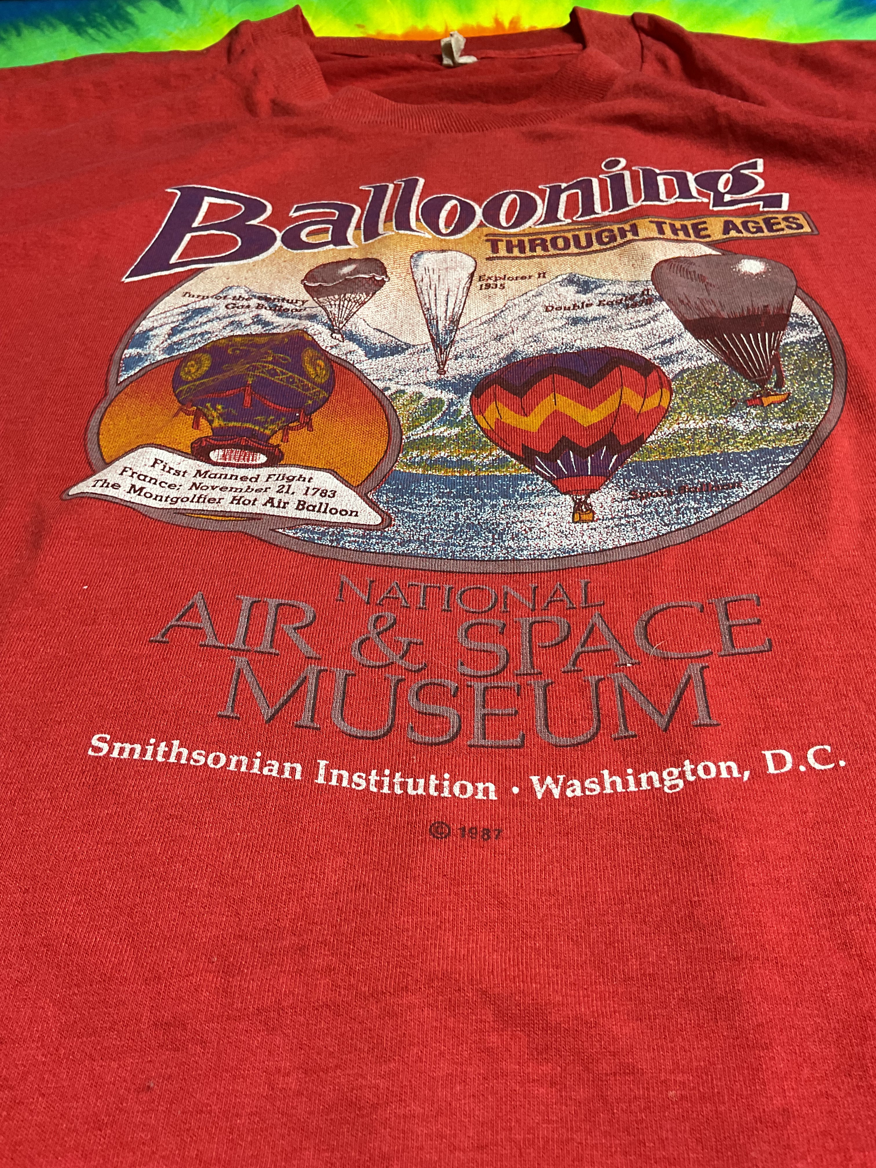 Vintage 1987 Smithsonian Air & Space Museum Ballooning T-Shirt