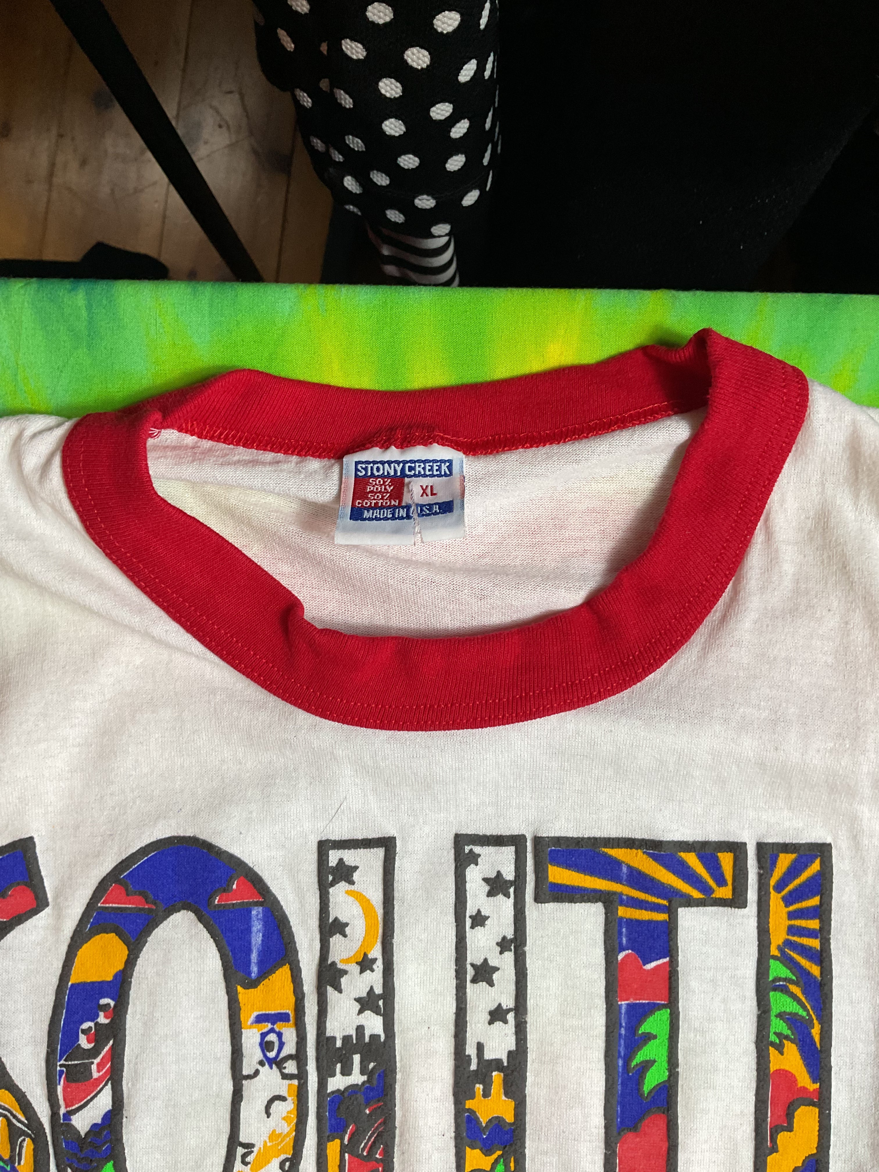 Vintage 80s South of the Border Ringer T-Shirt XL Single Stitch