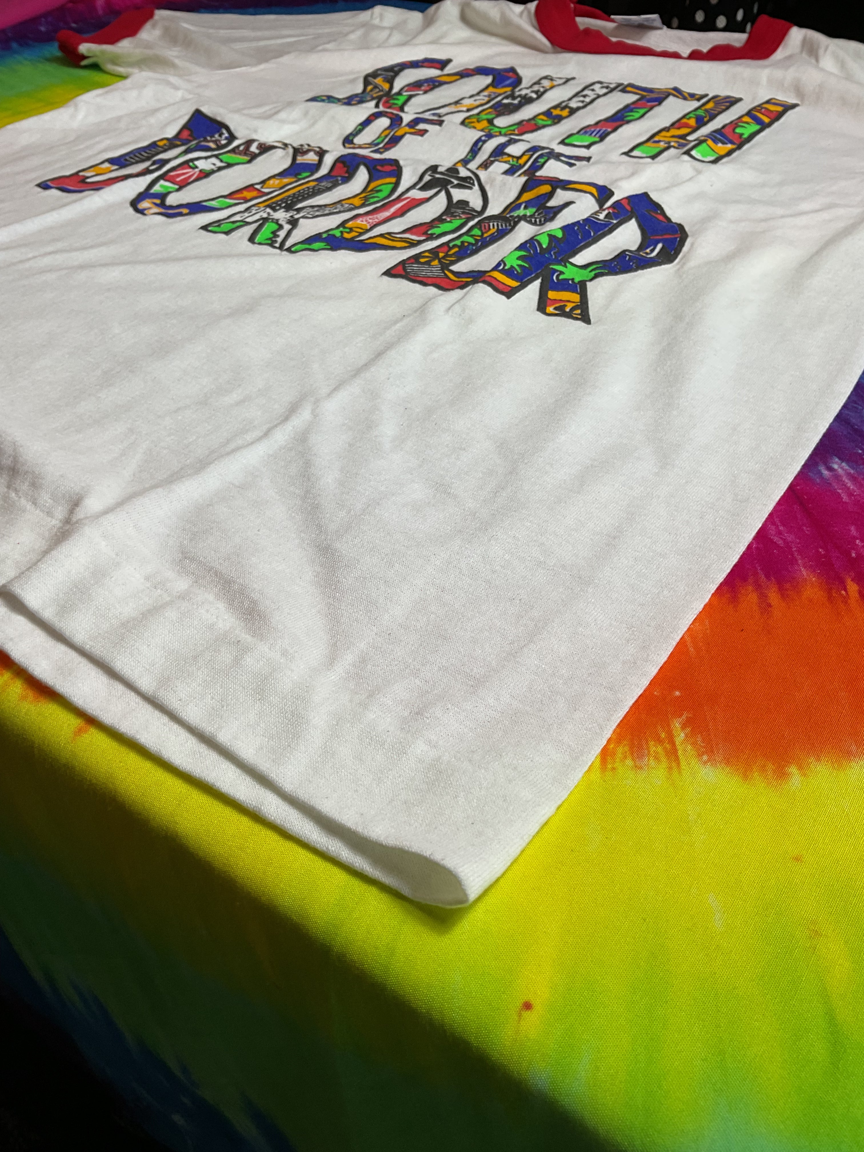 Vintage 80s South of the Border Ringer T-Shirt XL Single Stitch