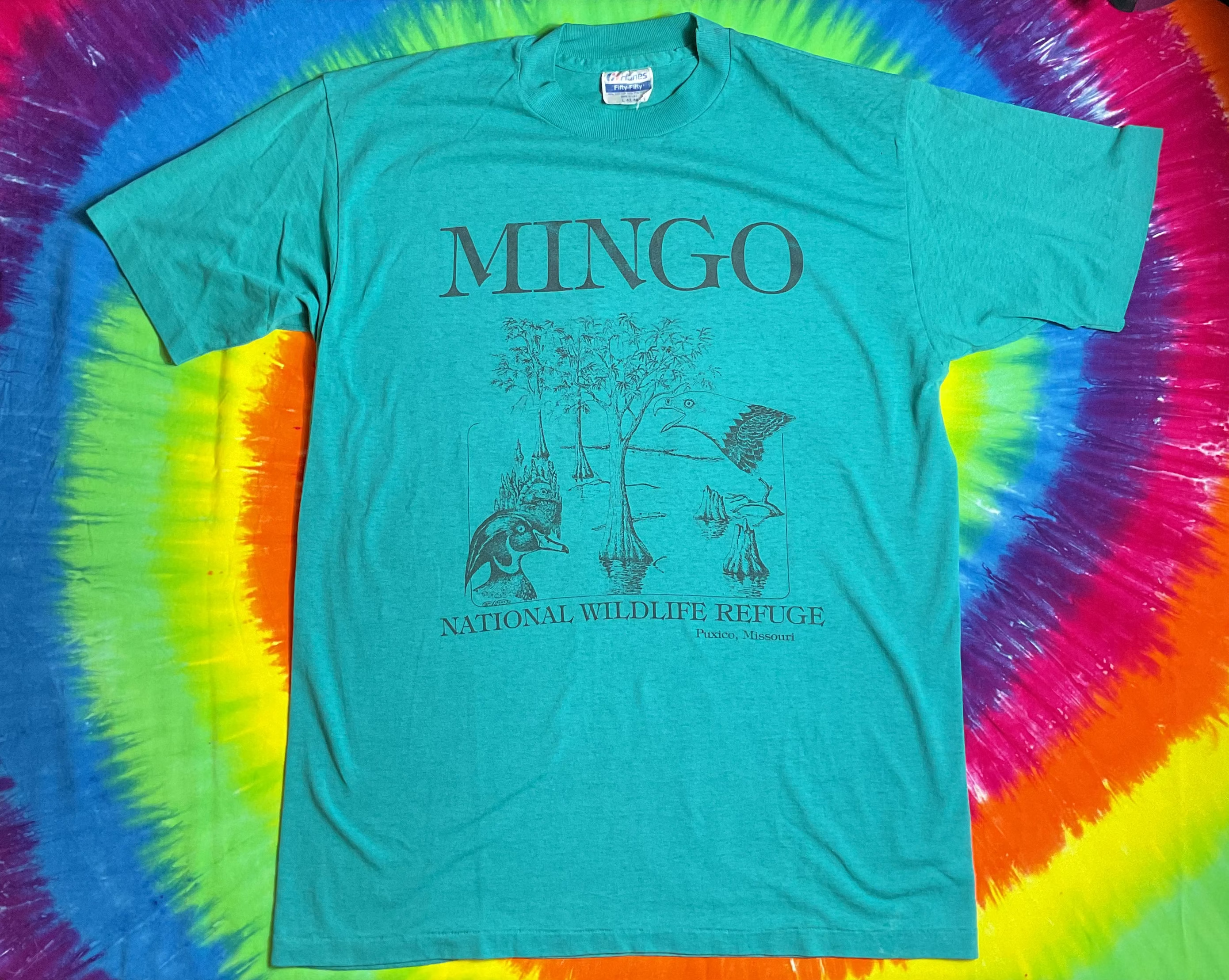 Vintage 80s Mingo National Wildlife Refuge T-Shirt Hanes USA L