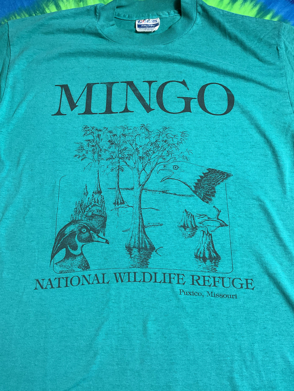 Vintage 80s Mingo National Wildlife Refuge T-Shirt Hanes USA L