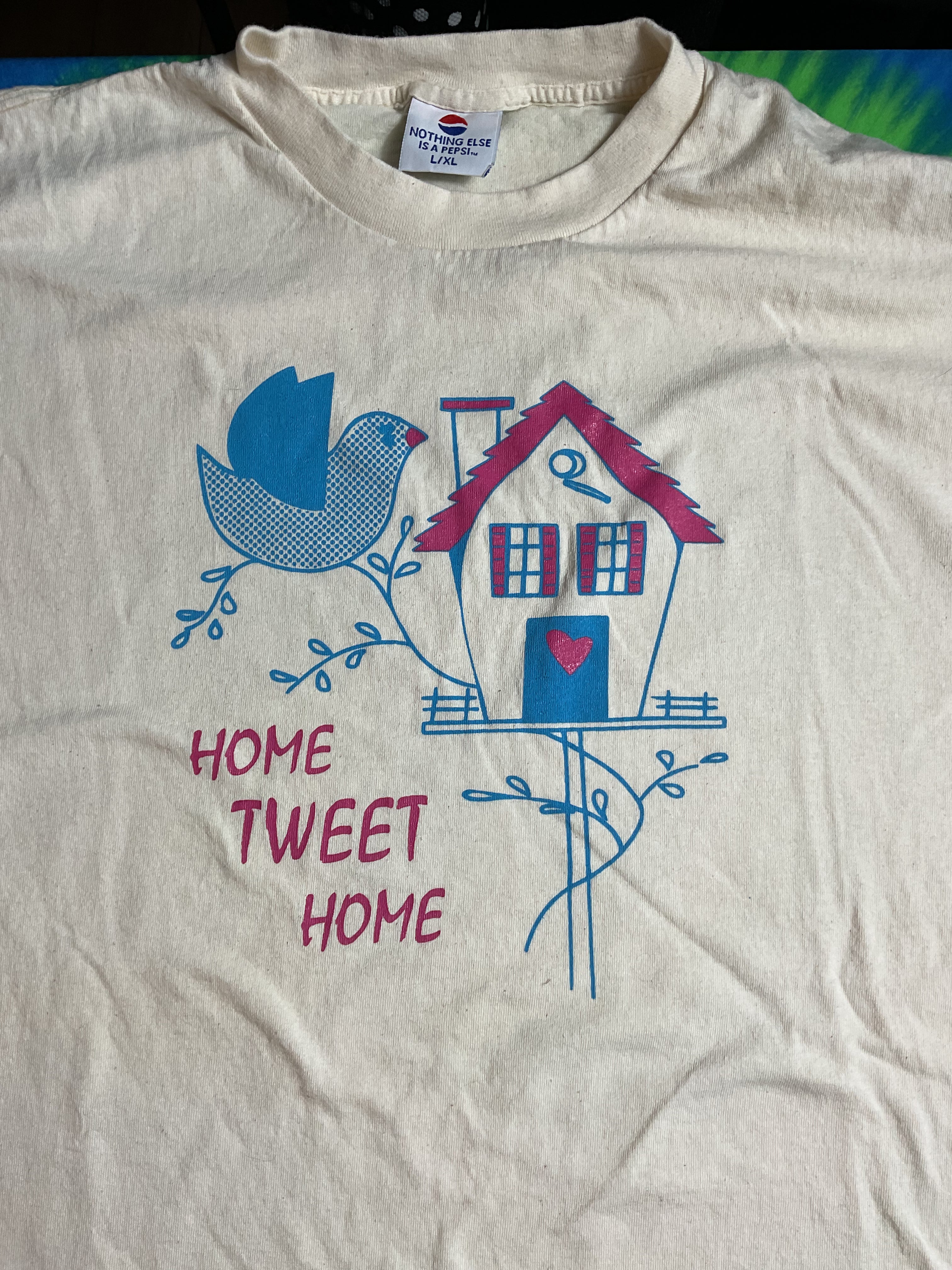 Vintage 90s Pepsi "Home Tweet Home" T-Shirt Made in USA L/XL