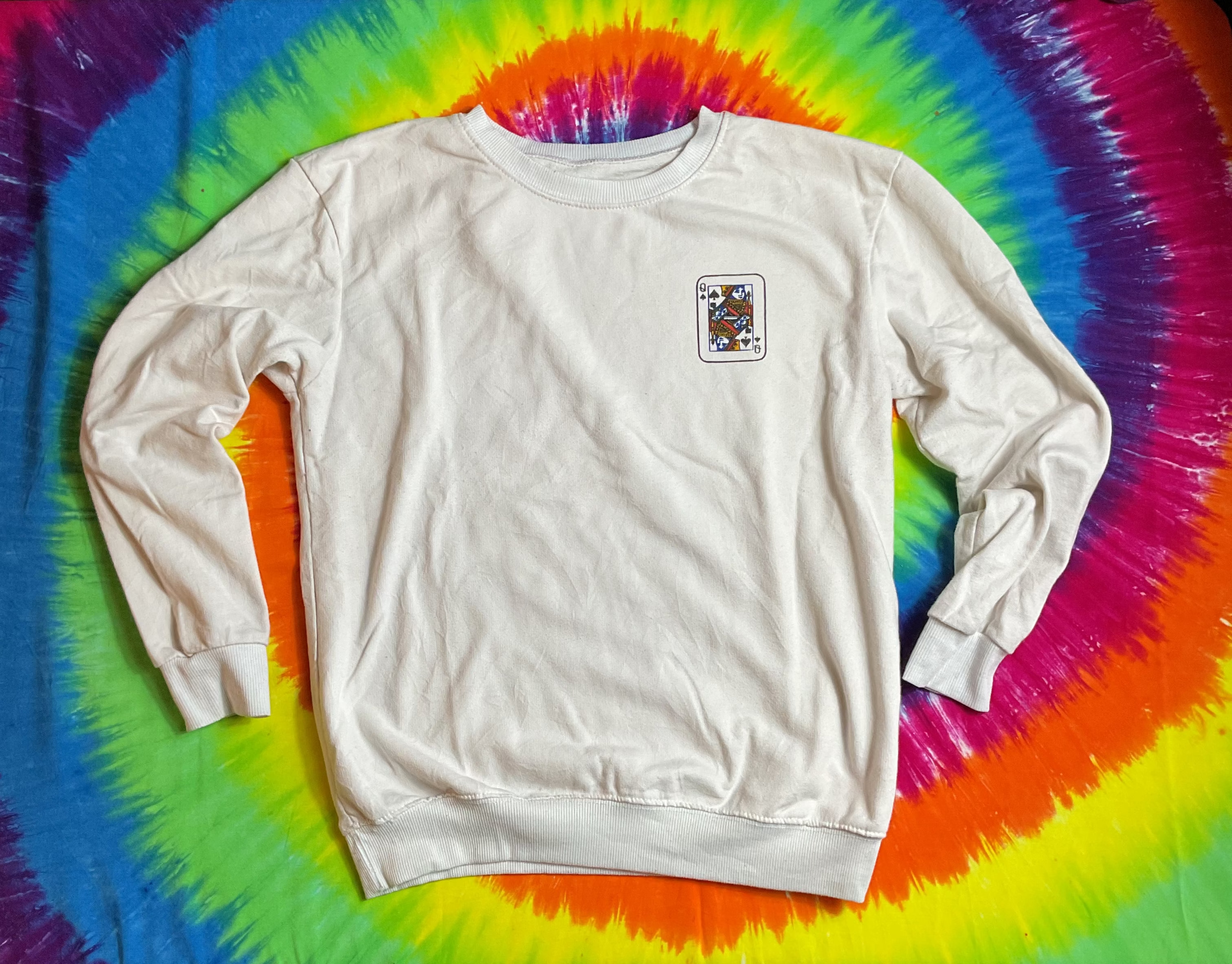 Queen of Spades Playing Card Graphic Sweatshirt