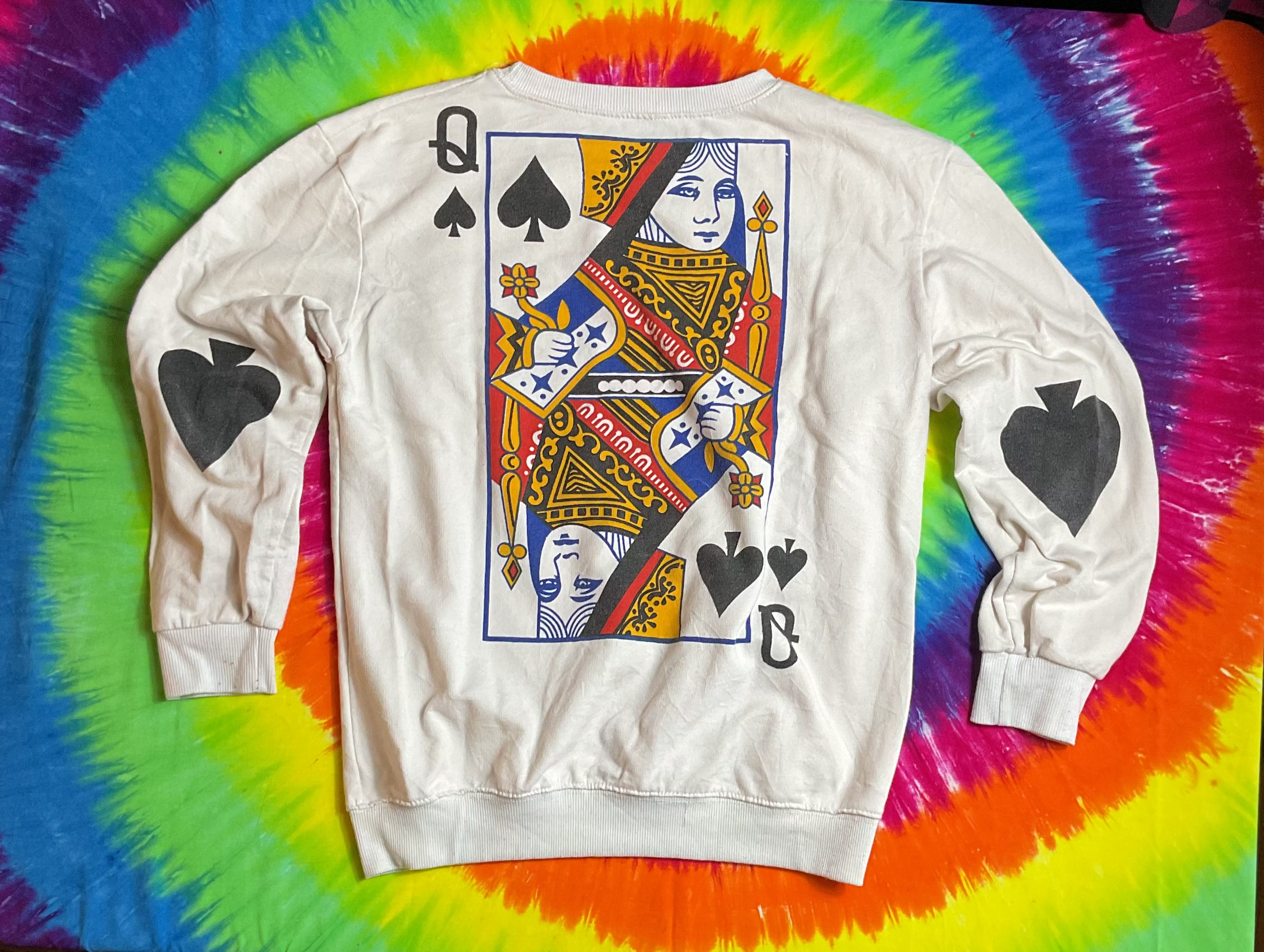 Queen of Spades Playing Card Graphic Sweatshirt