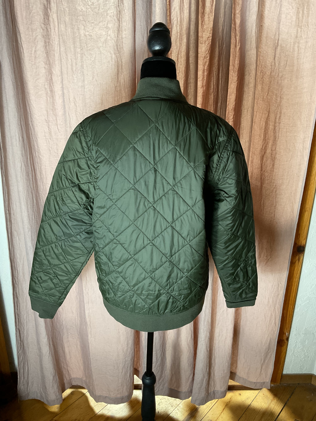 St. John's Bay Men's Olive Green Quilted Bomber Jacket Small