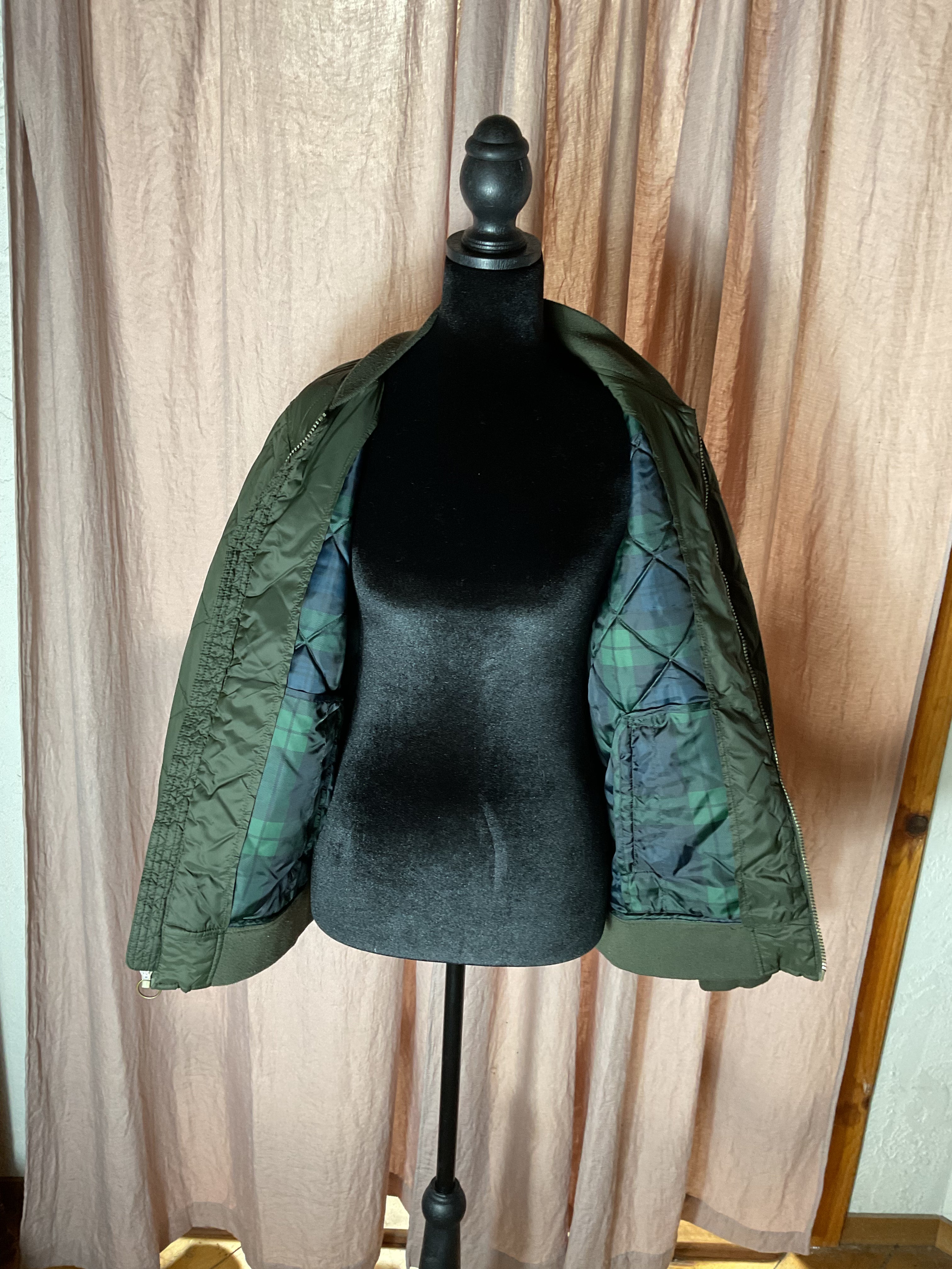 St. John's Bay Men's Olive Green Quilted Bomber Jacket Small
