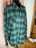 Jachs NY Heritage Flannel Shirt Mens XL Green Black Buffalo Plaid