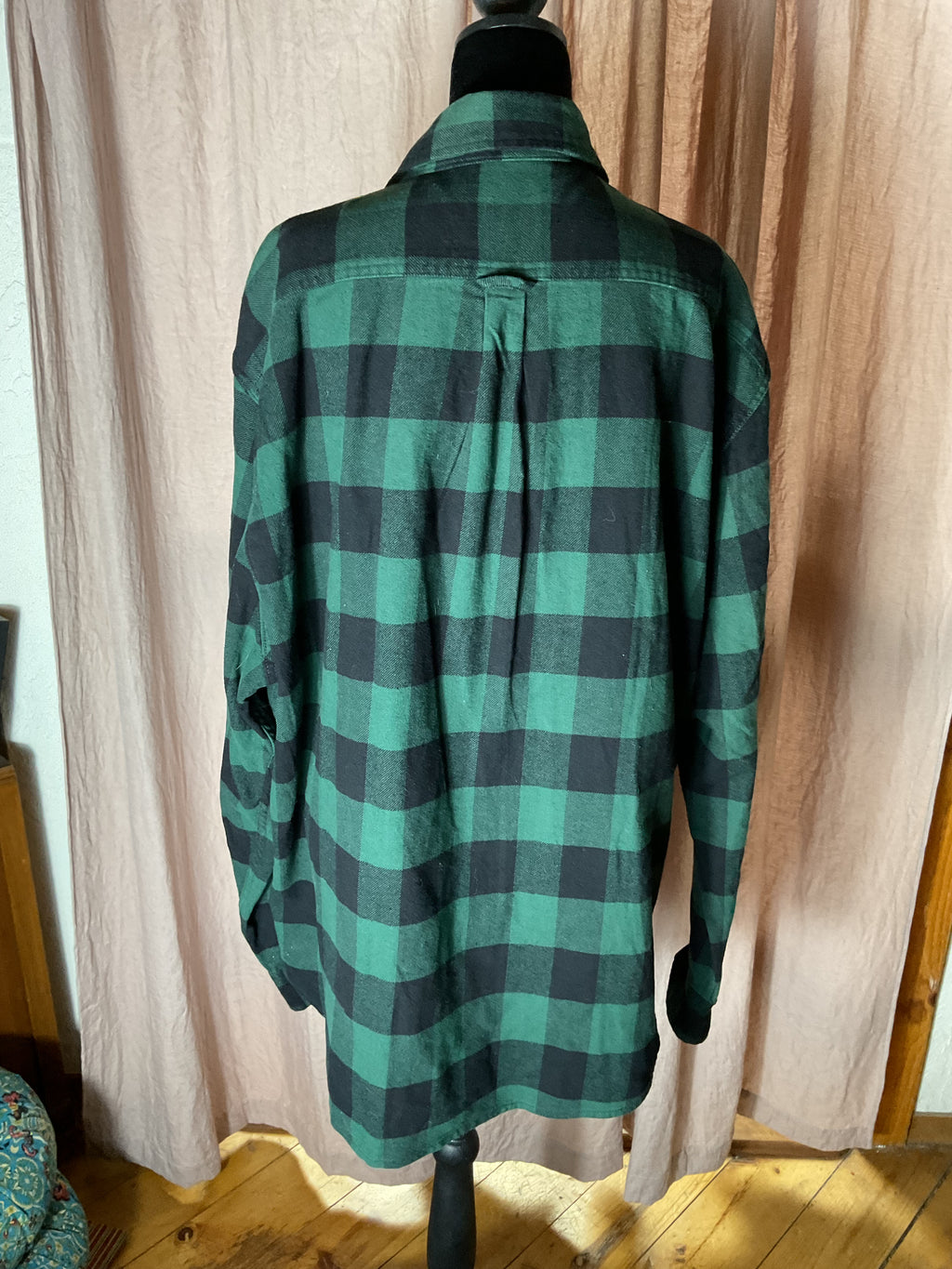 Jachs NY Heritage Flannel Shirt Mens XL Green Black Buffalo Plaid