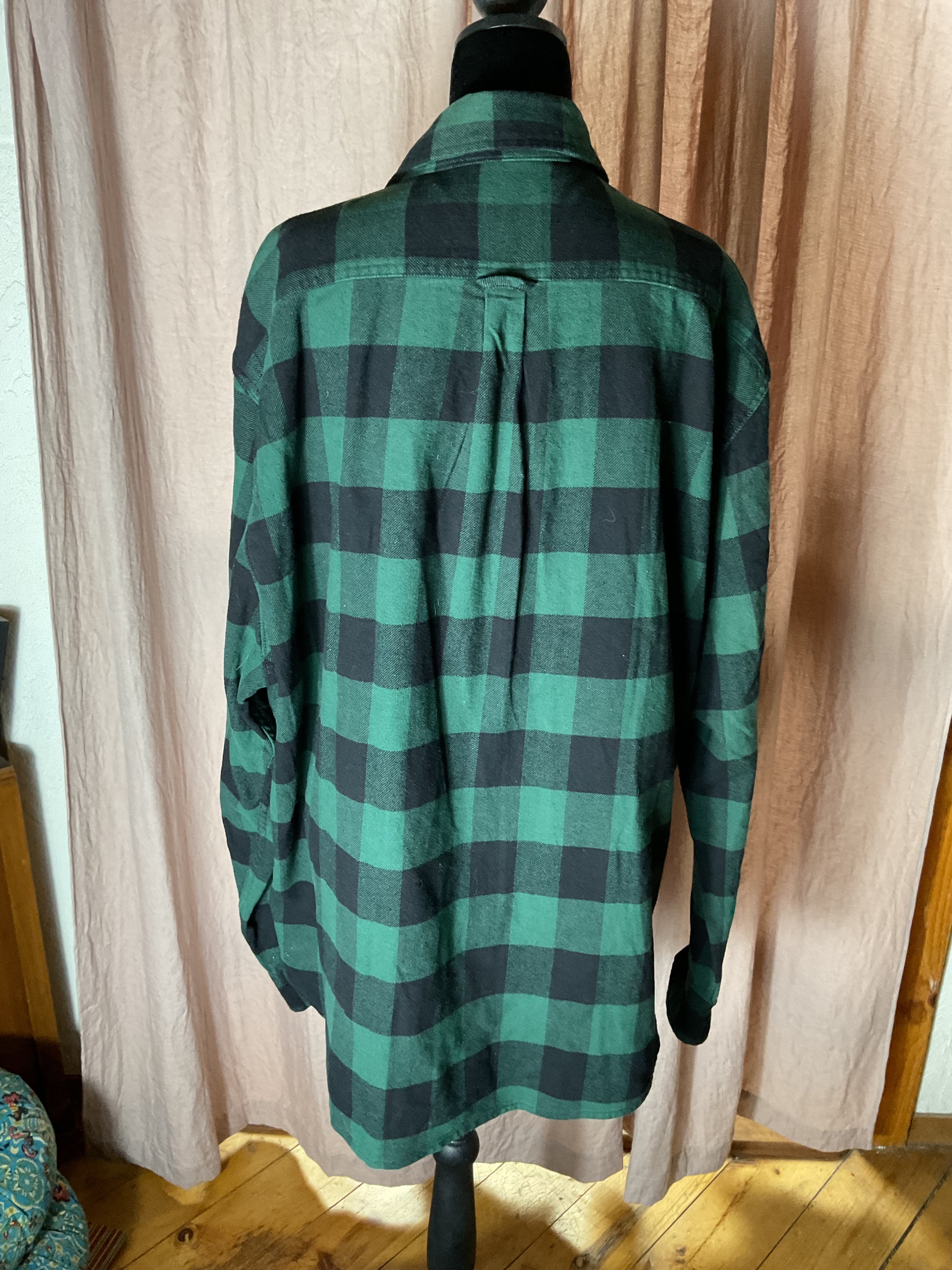 Jachs NY Heritage Flannel Shirt Mens XL Green Black Buffalo Plaid