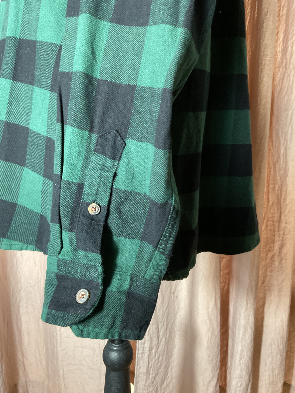 Jachs NY Heritage Flannel Shirt Mens XL Green Black Buffalo Plaid