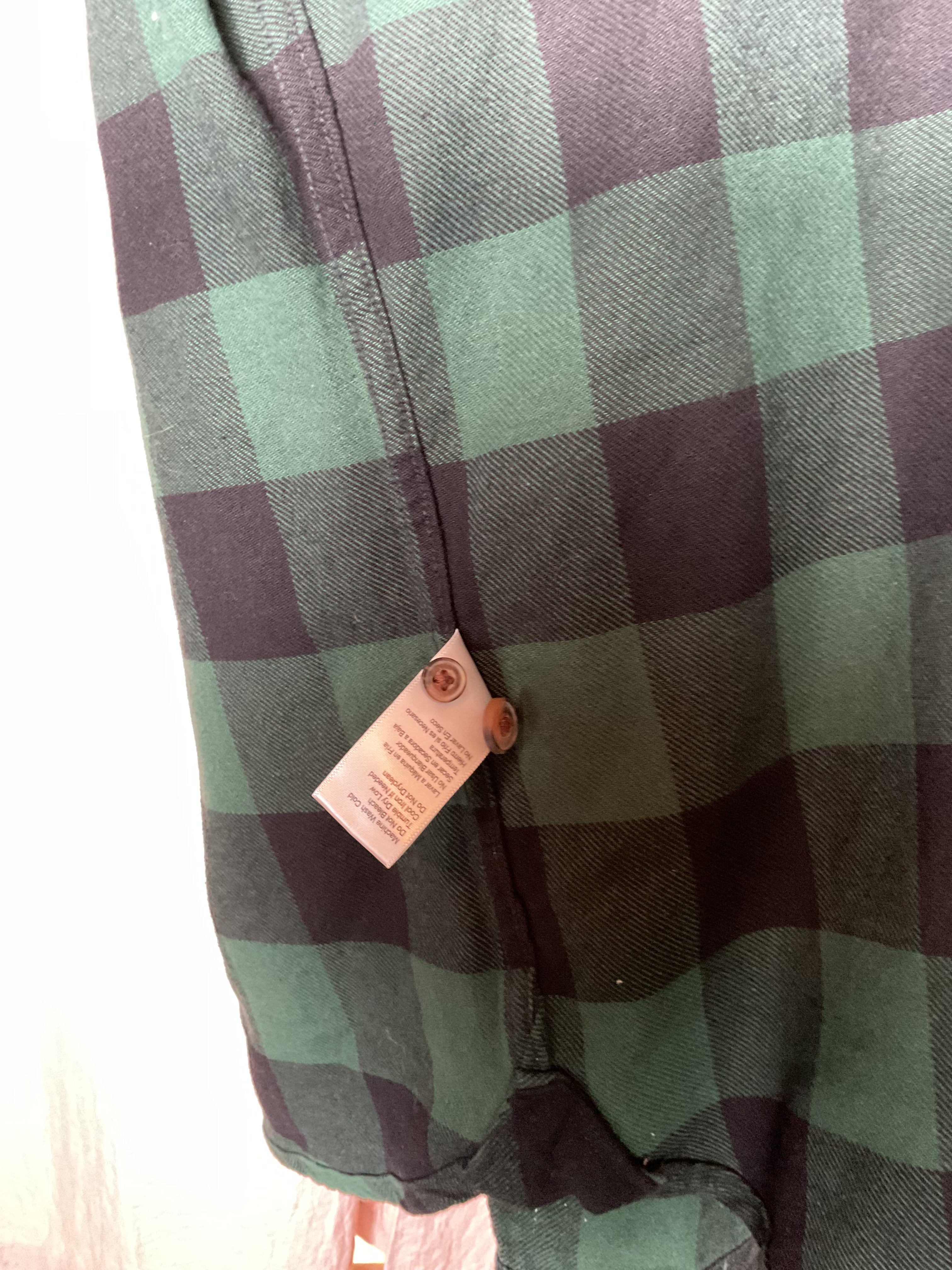 Jachs NY Heritage Flannel Shirt Mens XL Green Black Buffalo Plaid