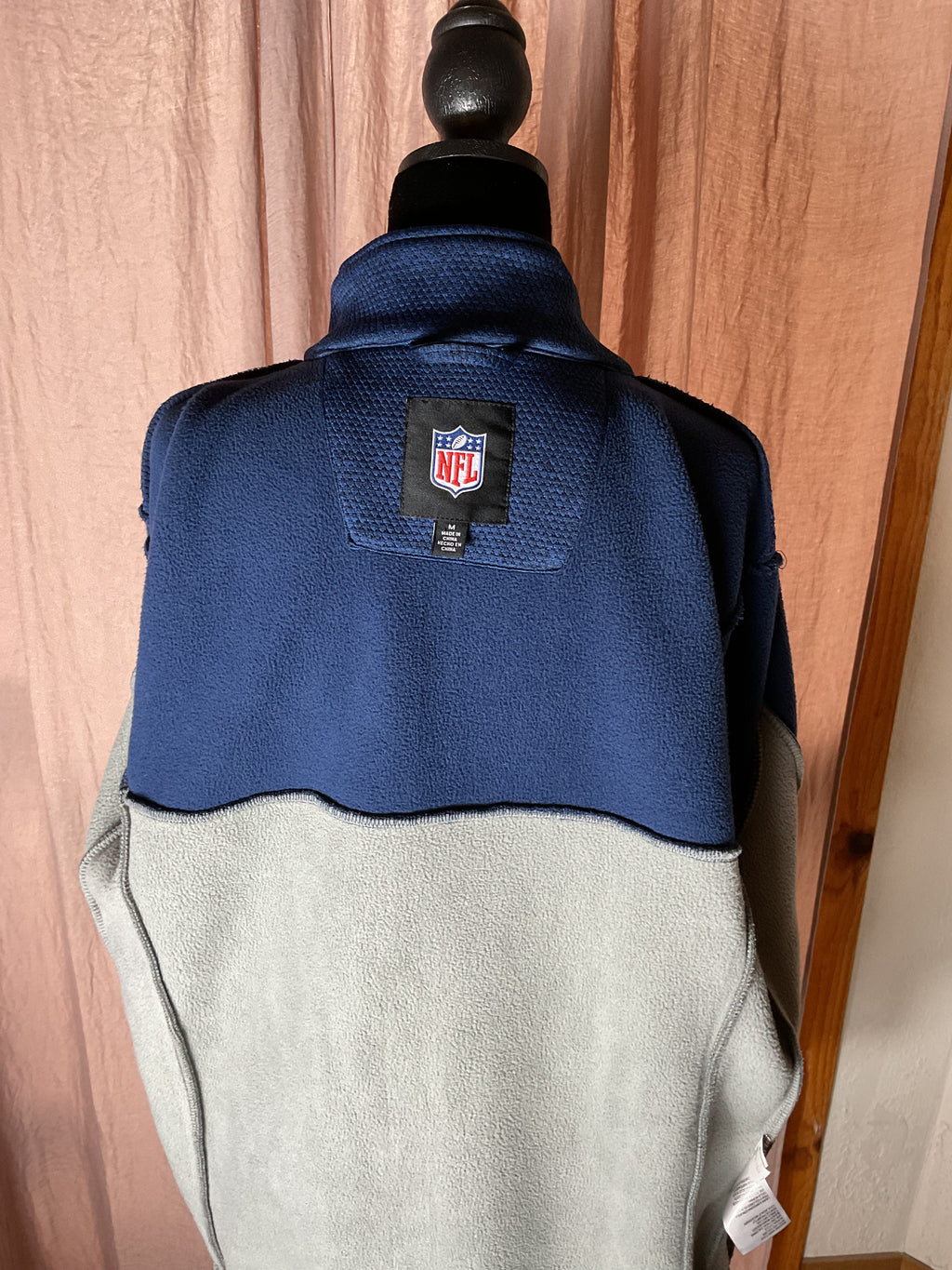 NFL Seattle Seahawks Full Zip Fleece Jacket Blue Grey Mens Medium