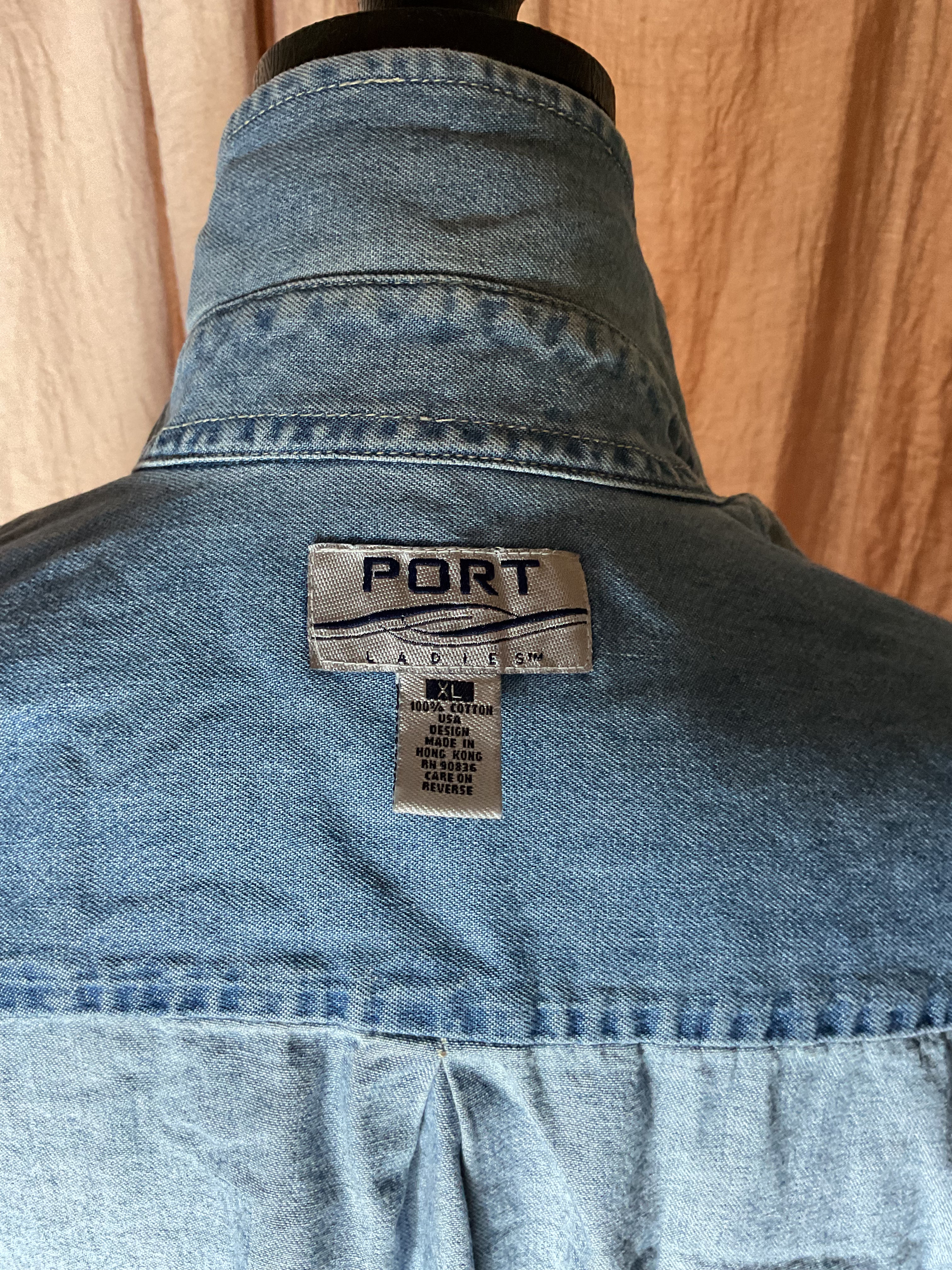 Vintage Jefferson State Street Rods Southern OR Denim Shirt XL