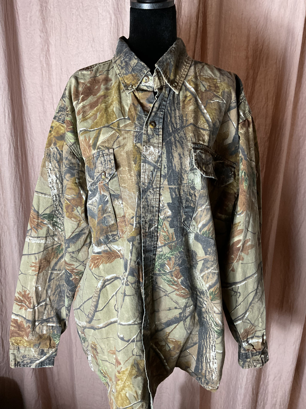 Game Winner RealTree Camo Long Sleeve Button Down Shirt - Men's L