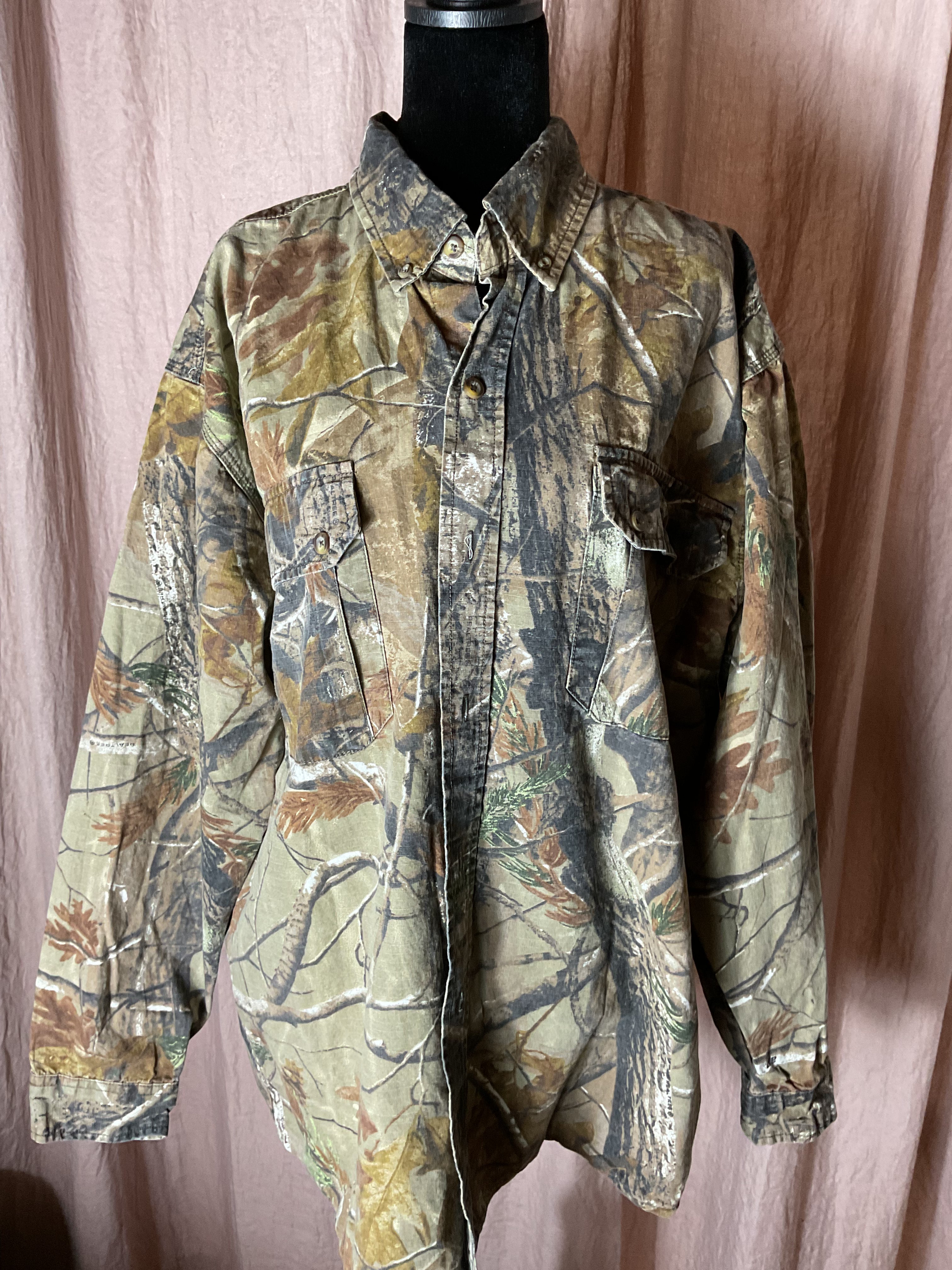 Game Winner RealTree Camo Long Sleeve Button Down Shirt - Men's L