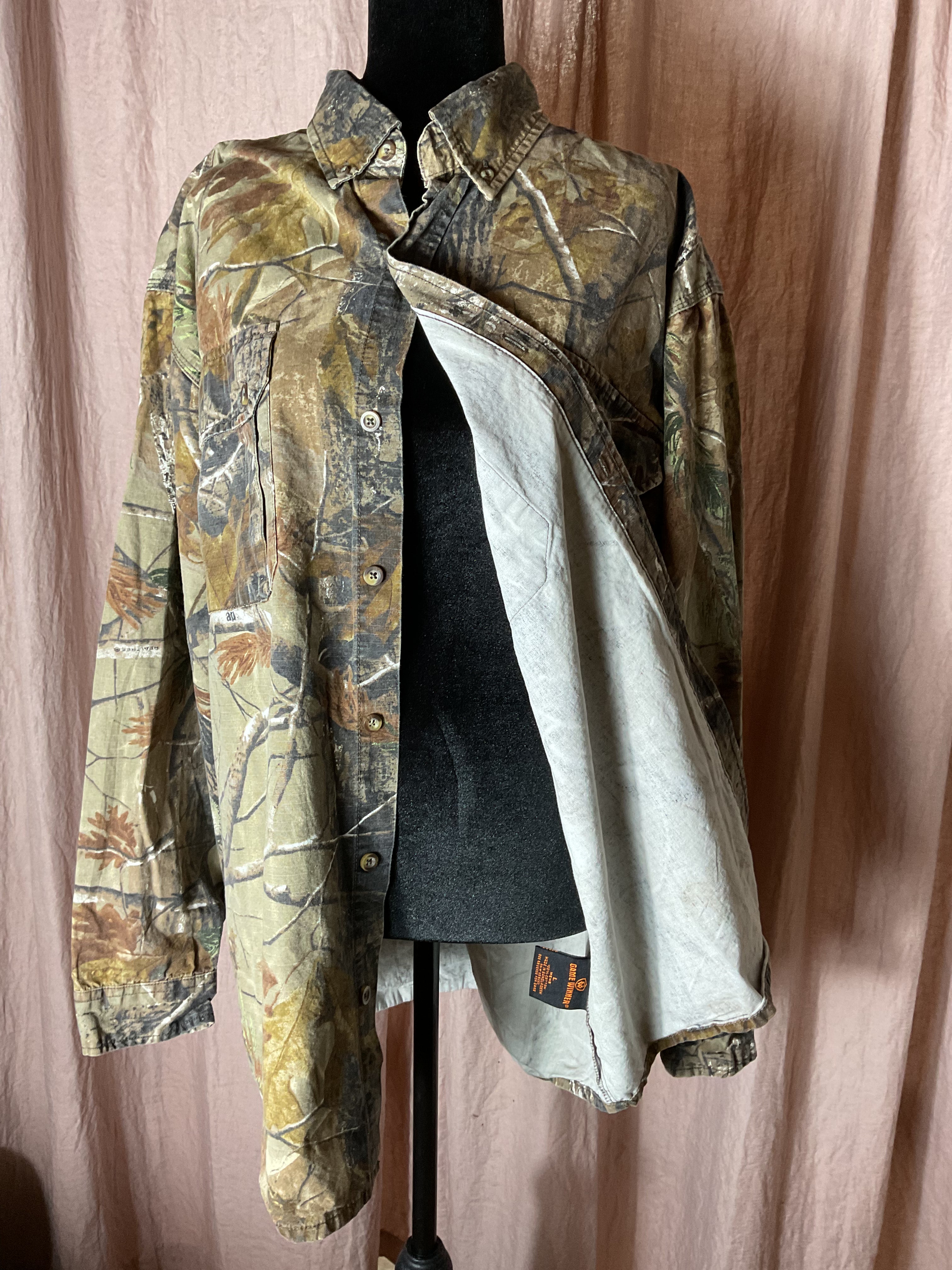 Game Winner RealTree Camo Long Sleeve Button Down Shirt - Men's L